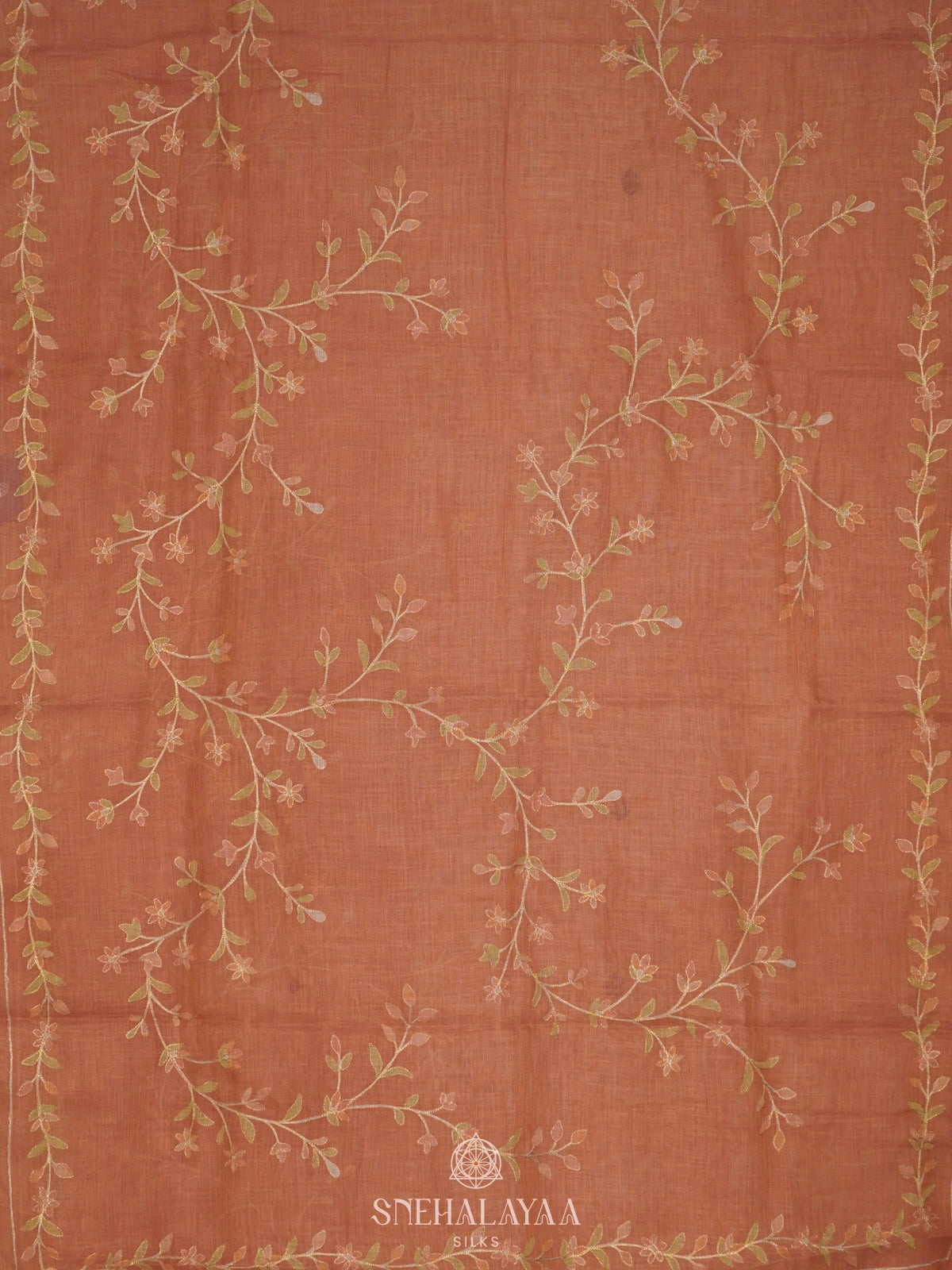 Peach Linen Saree