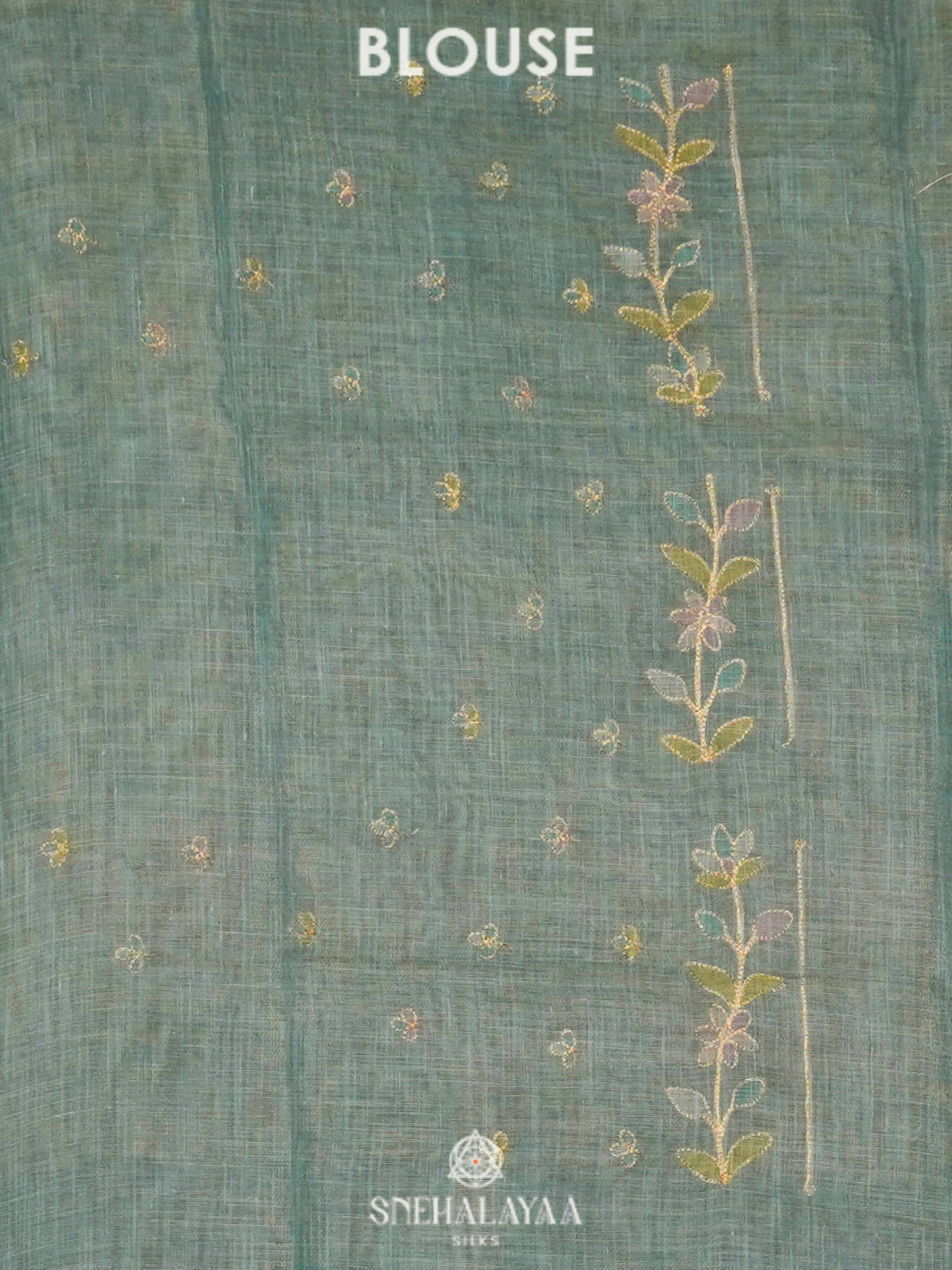 Teal Green Linen Saree