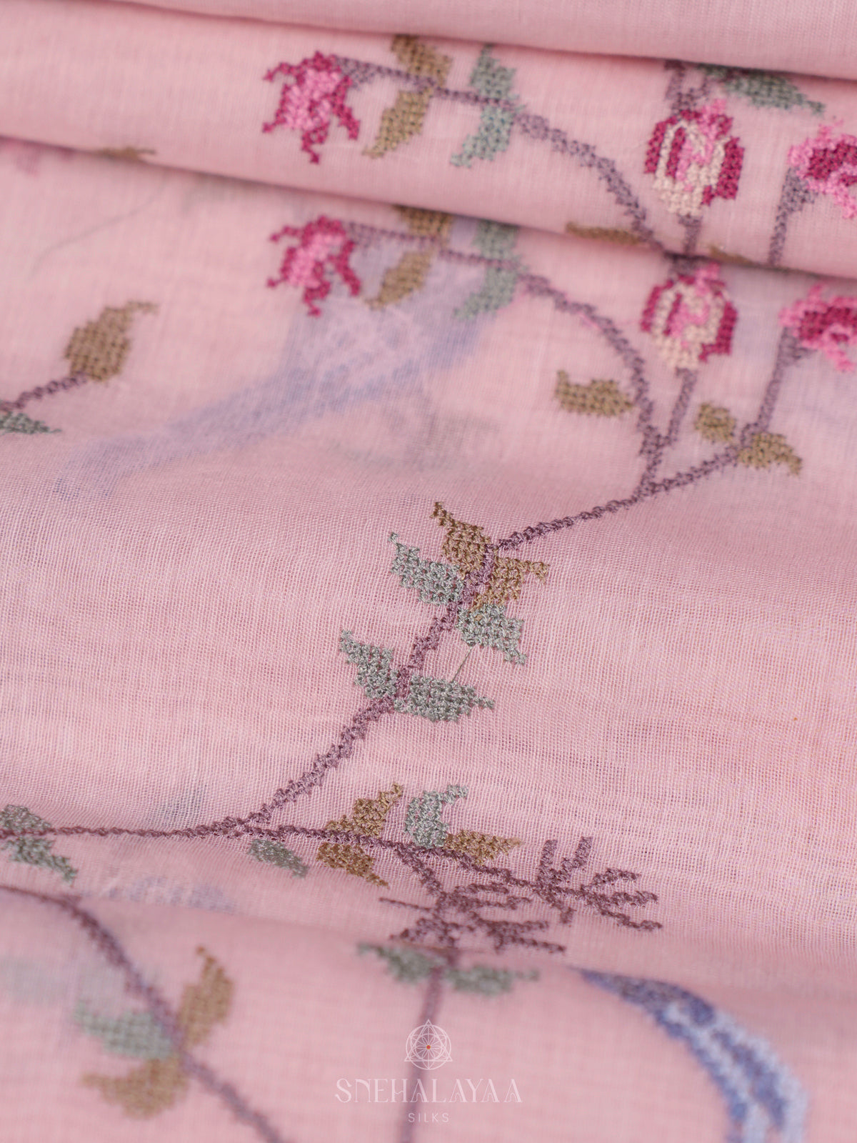 Pink Linen Saree