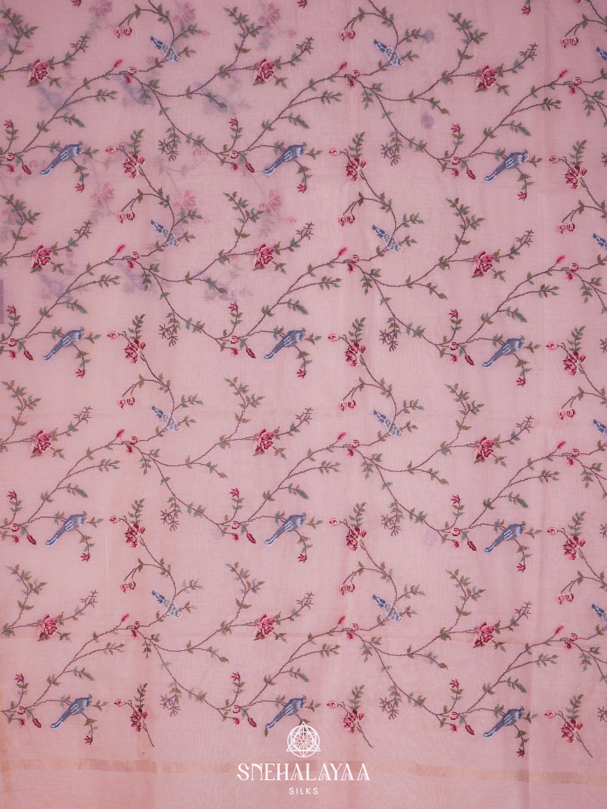 Pink Linen Saree