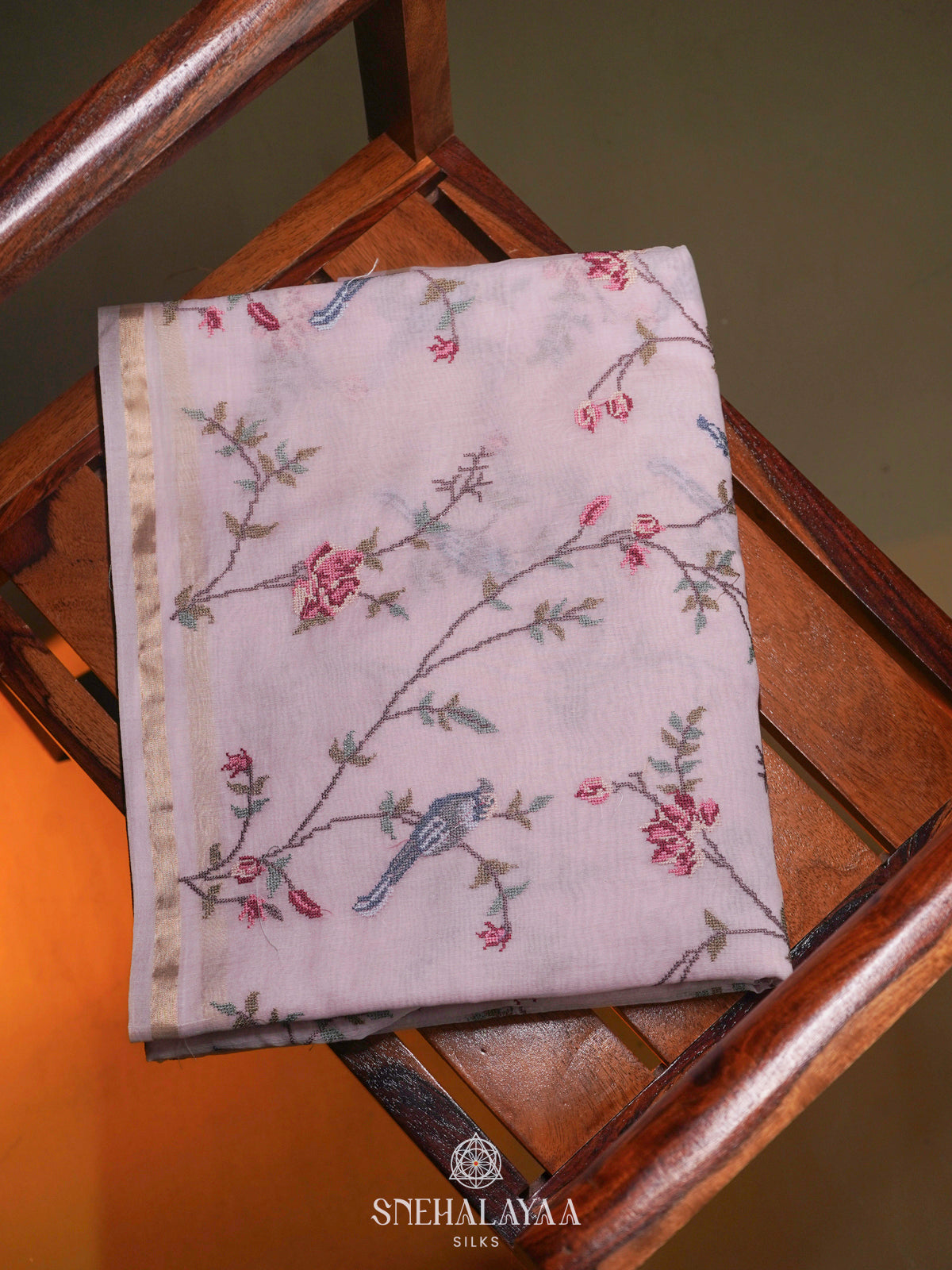Pale Pink Linen Saree