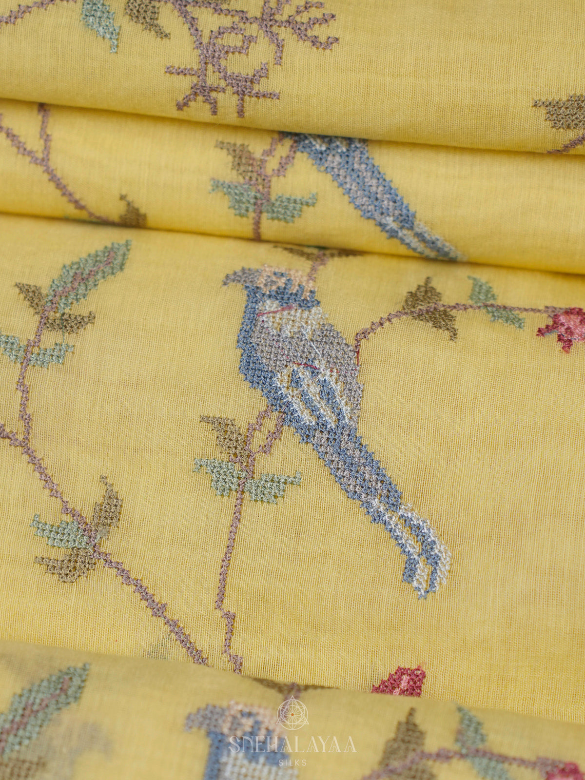 Yellow Linen Saree