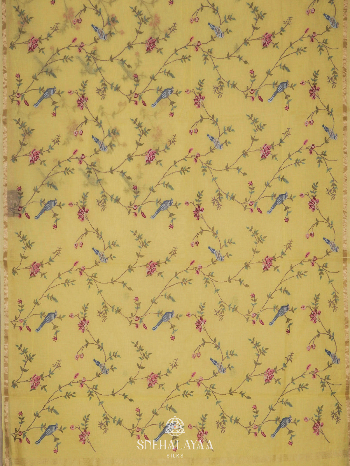 Yellow Linen Saree