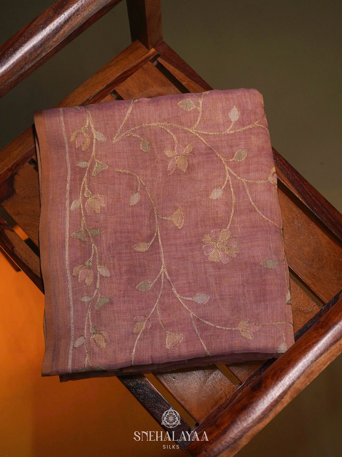 Pale Pink Linen Saree