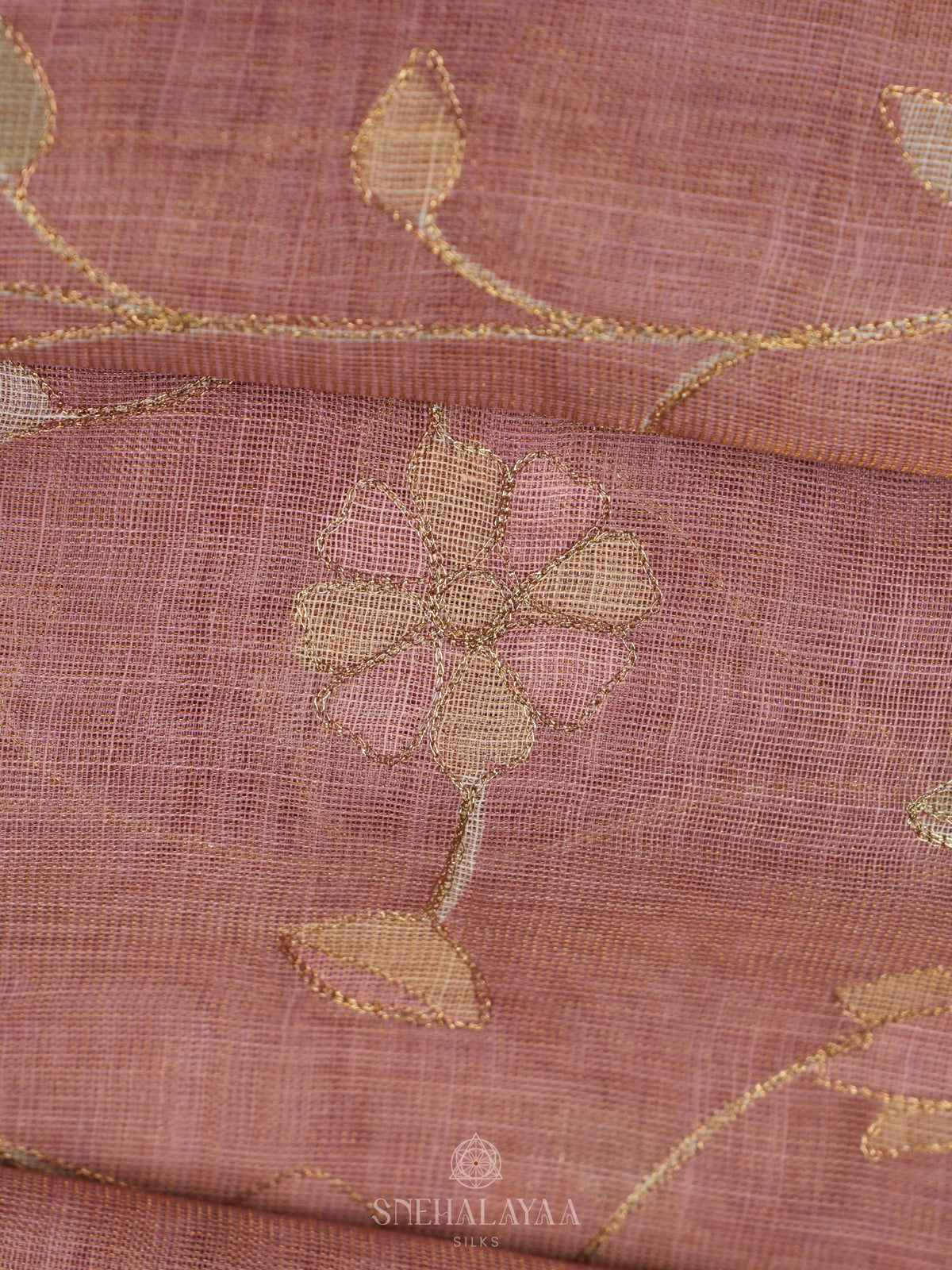 Pale Pink Linen Saree
