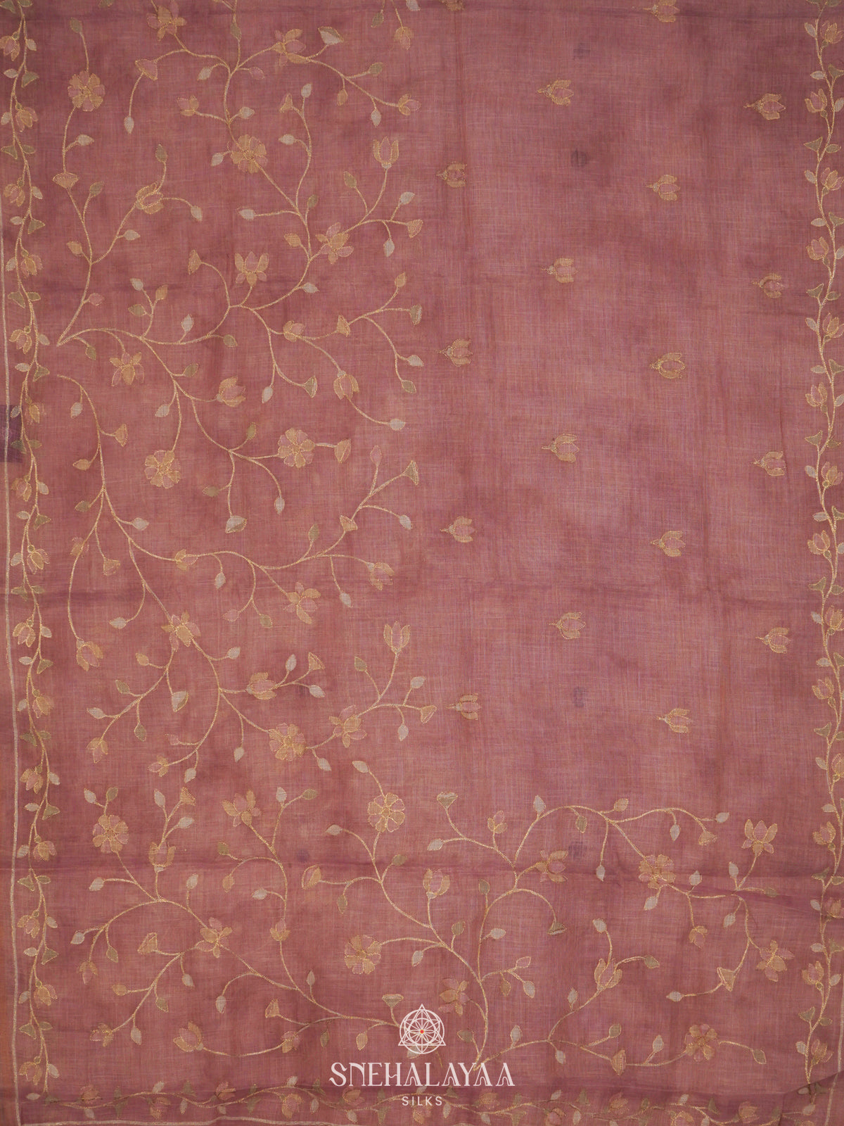 Pale Pink Linen Saree