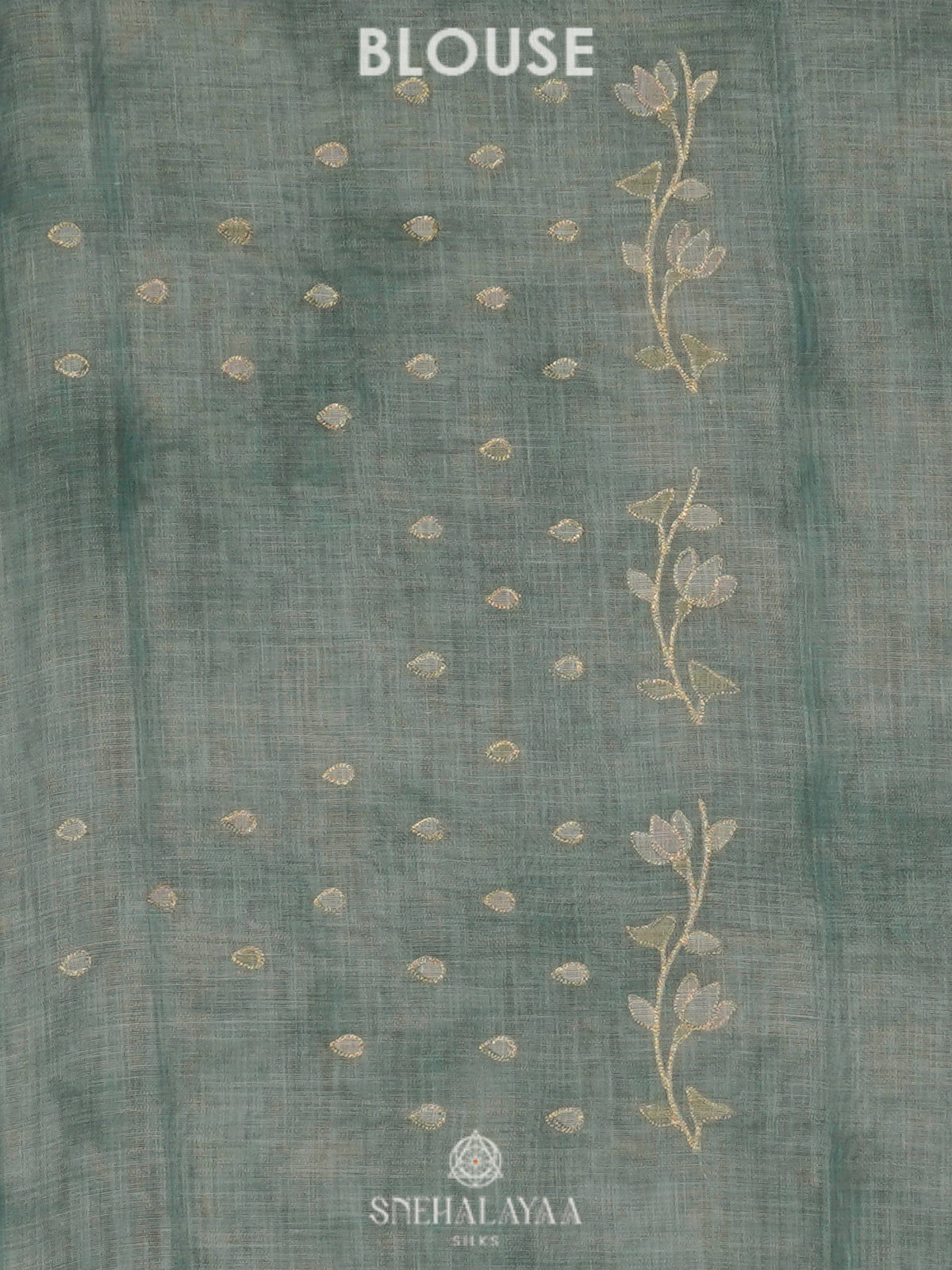 Teal Blue Linen Saree
