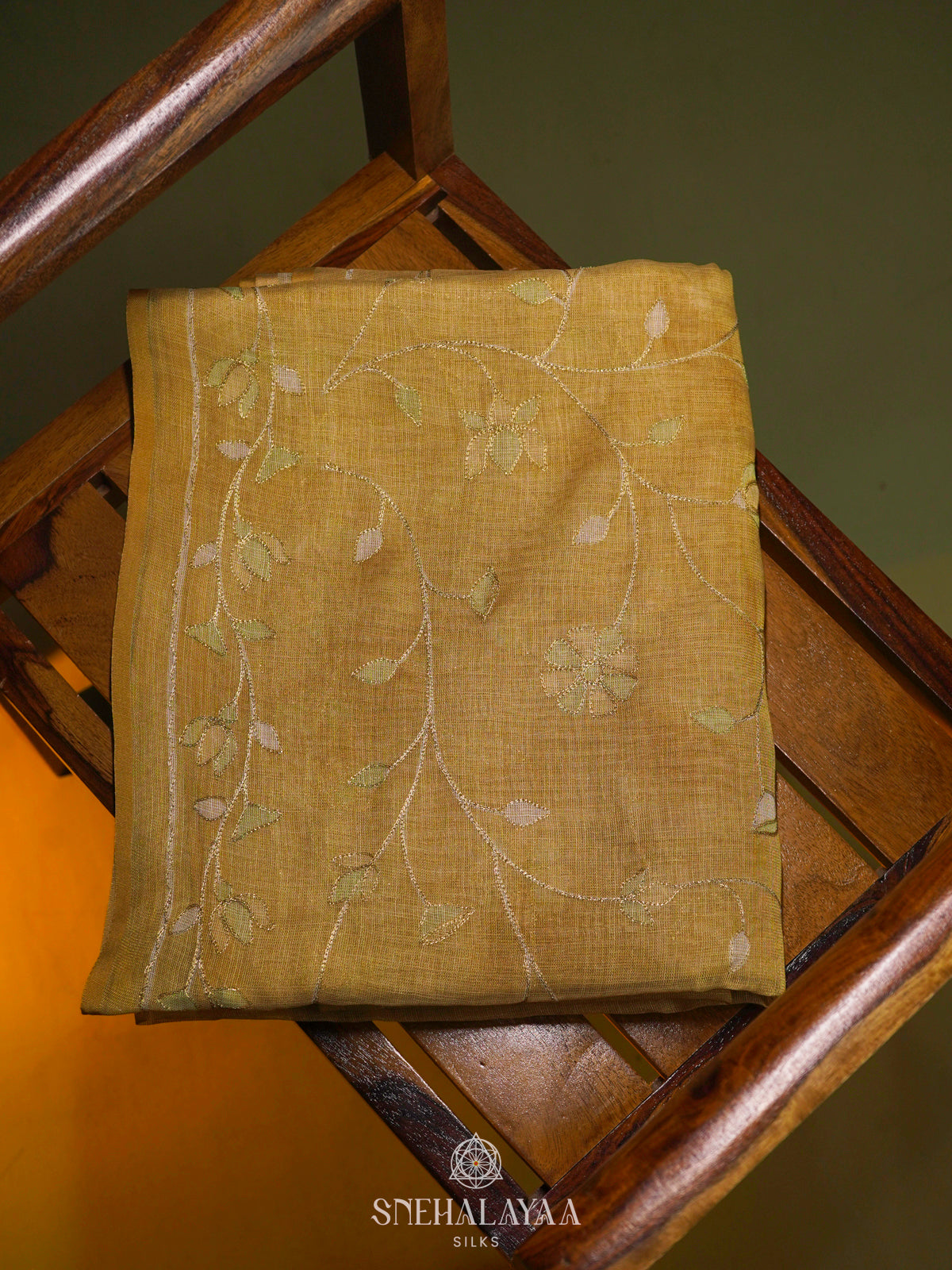 Yellow Linen Saree