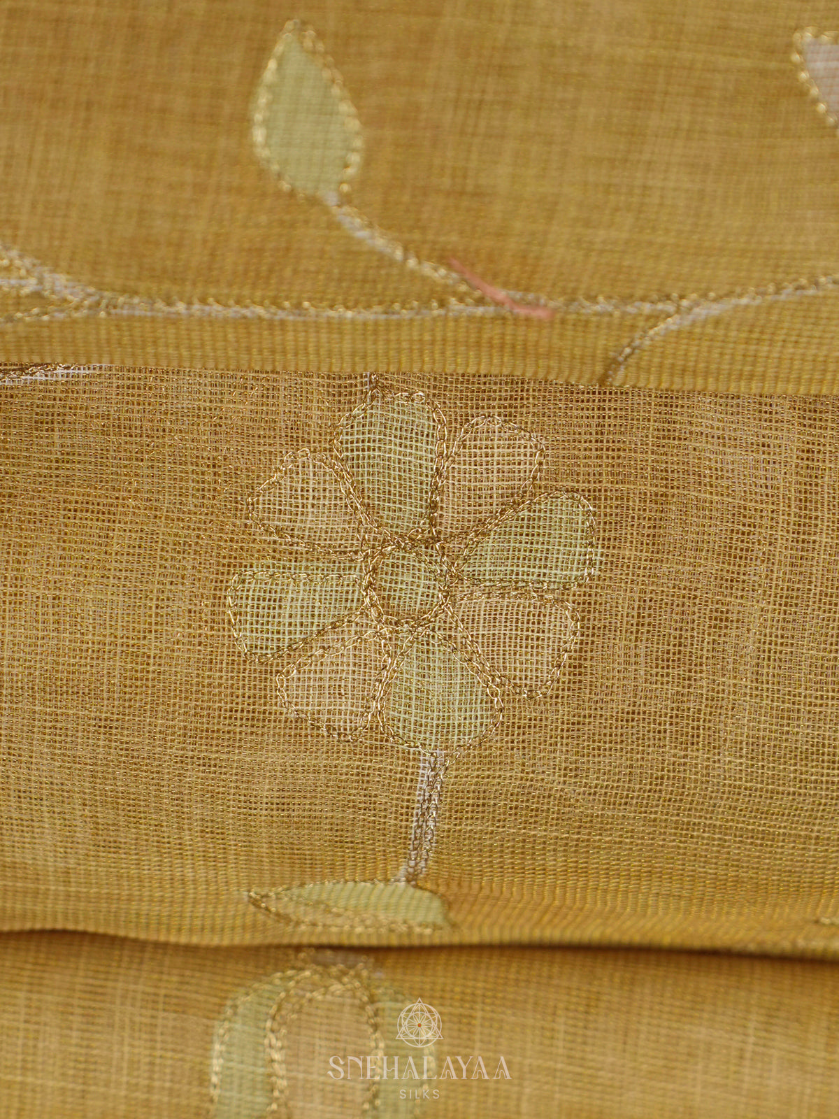 Yellow Linen Saree
