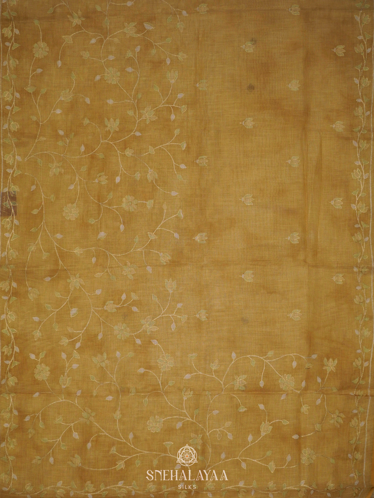 Yellow Linen Saree