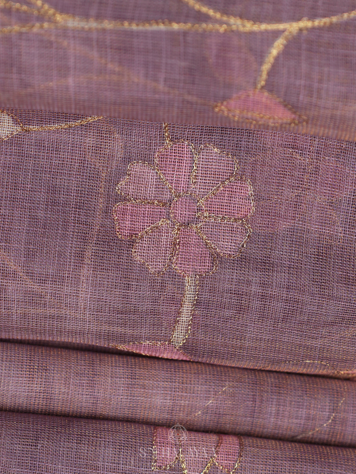 Plum Linen Saree