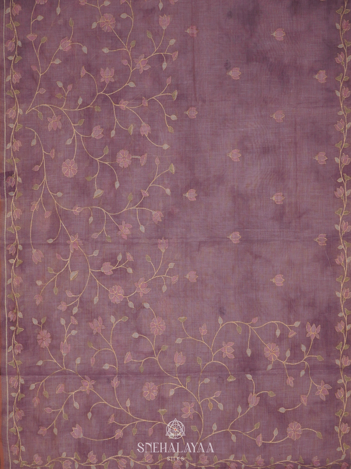 Plum Linen Saree