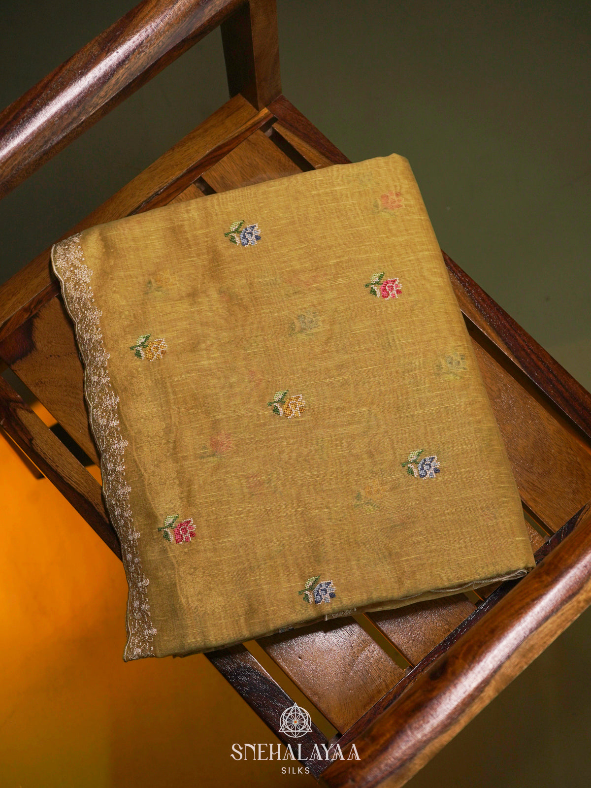 Yellow Linen Saree