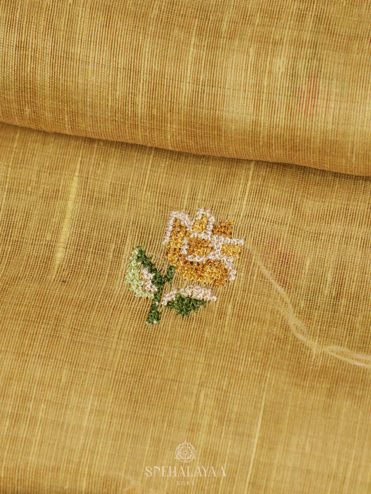 Yellow Linen Saree