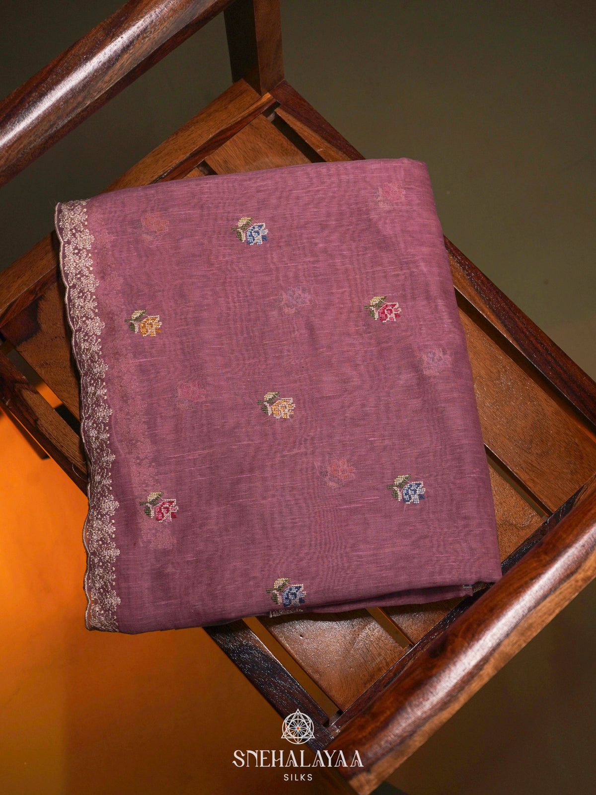 Pink Linen Saree