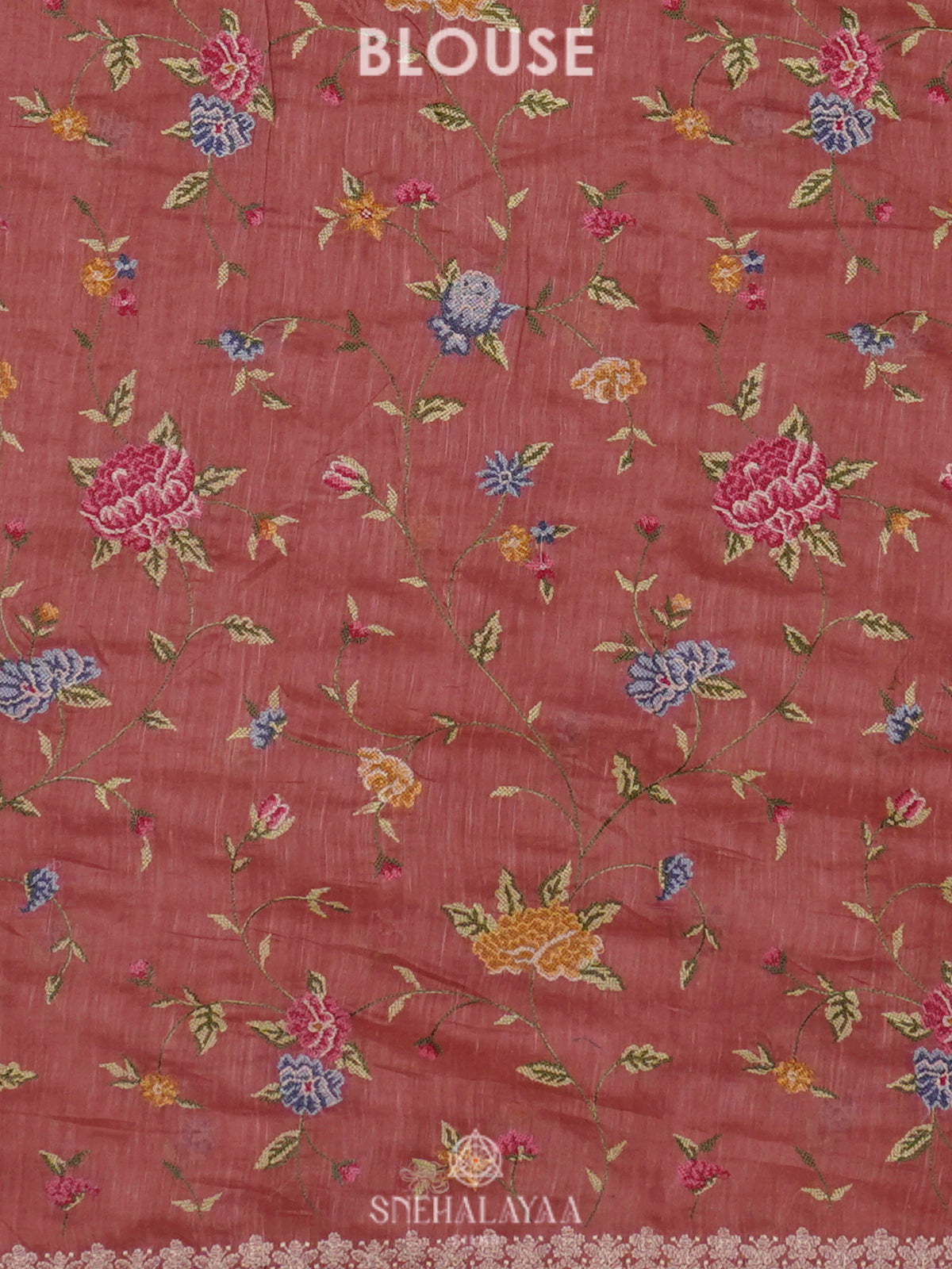 Peach Linen Saree