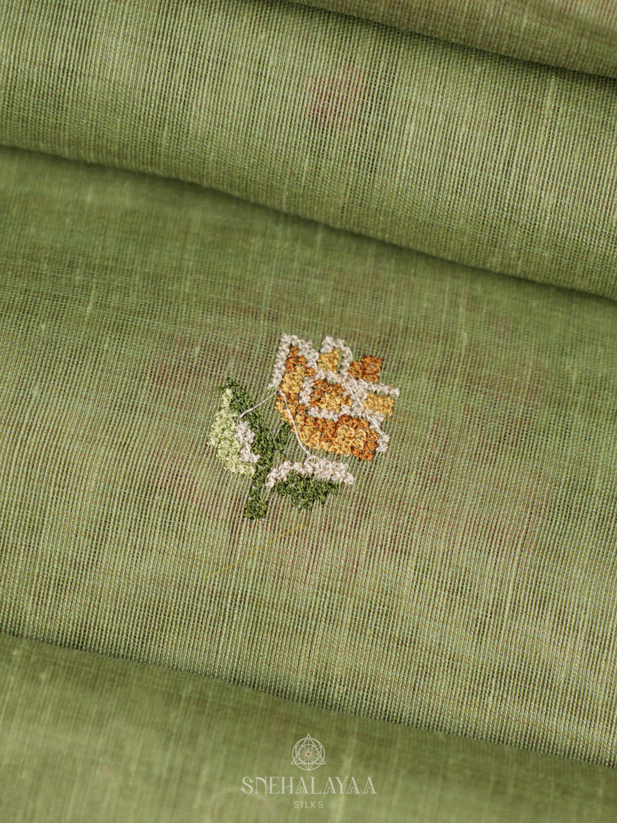 Green Linen Saree