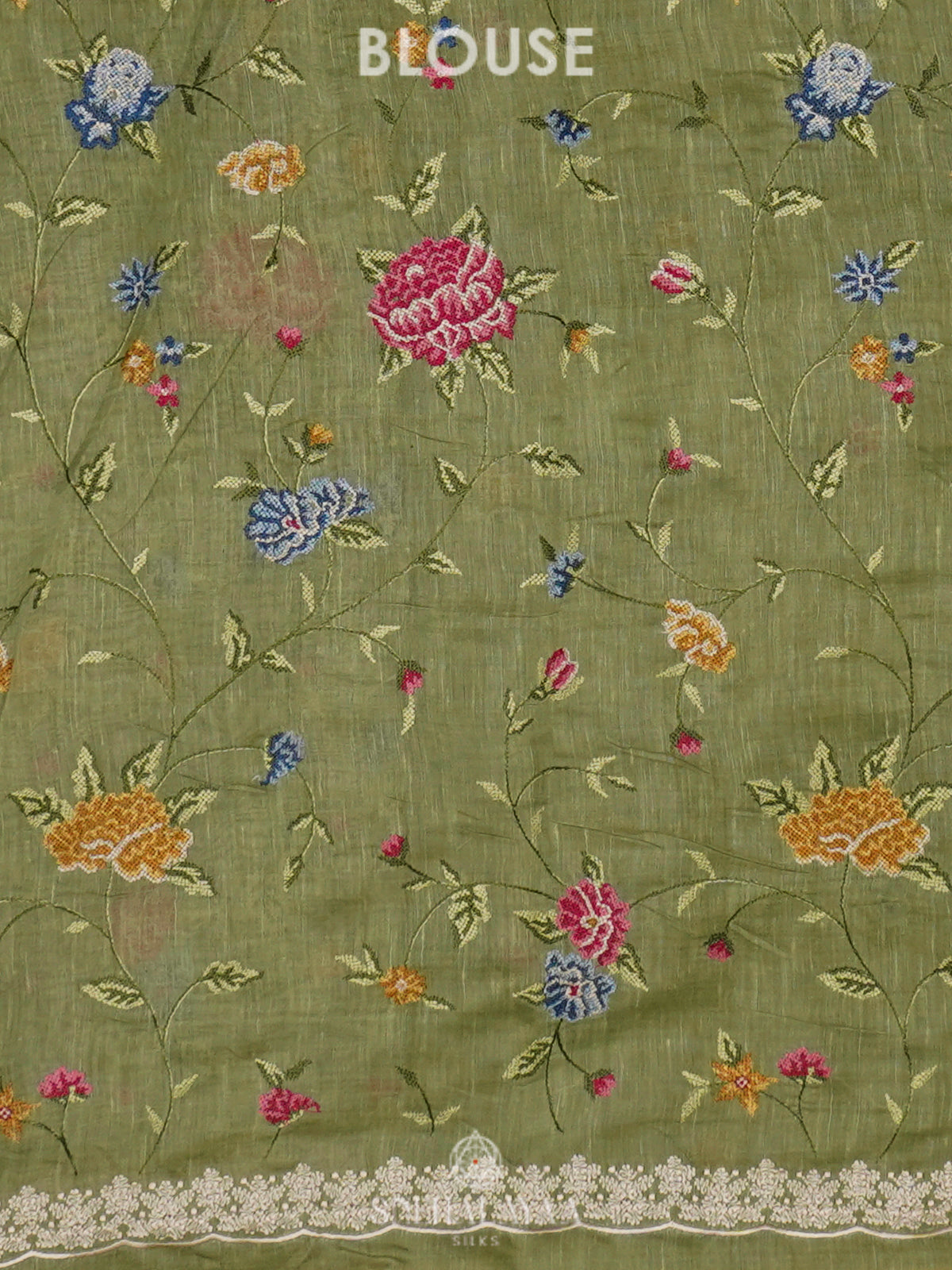 Green Linen Saree