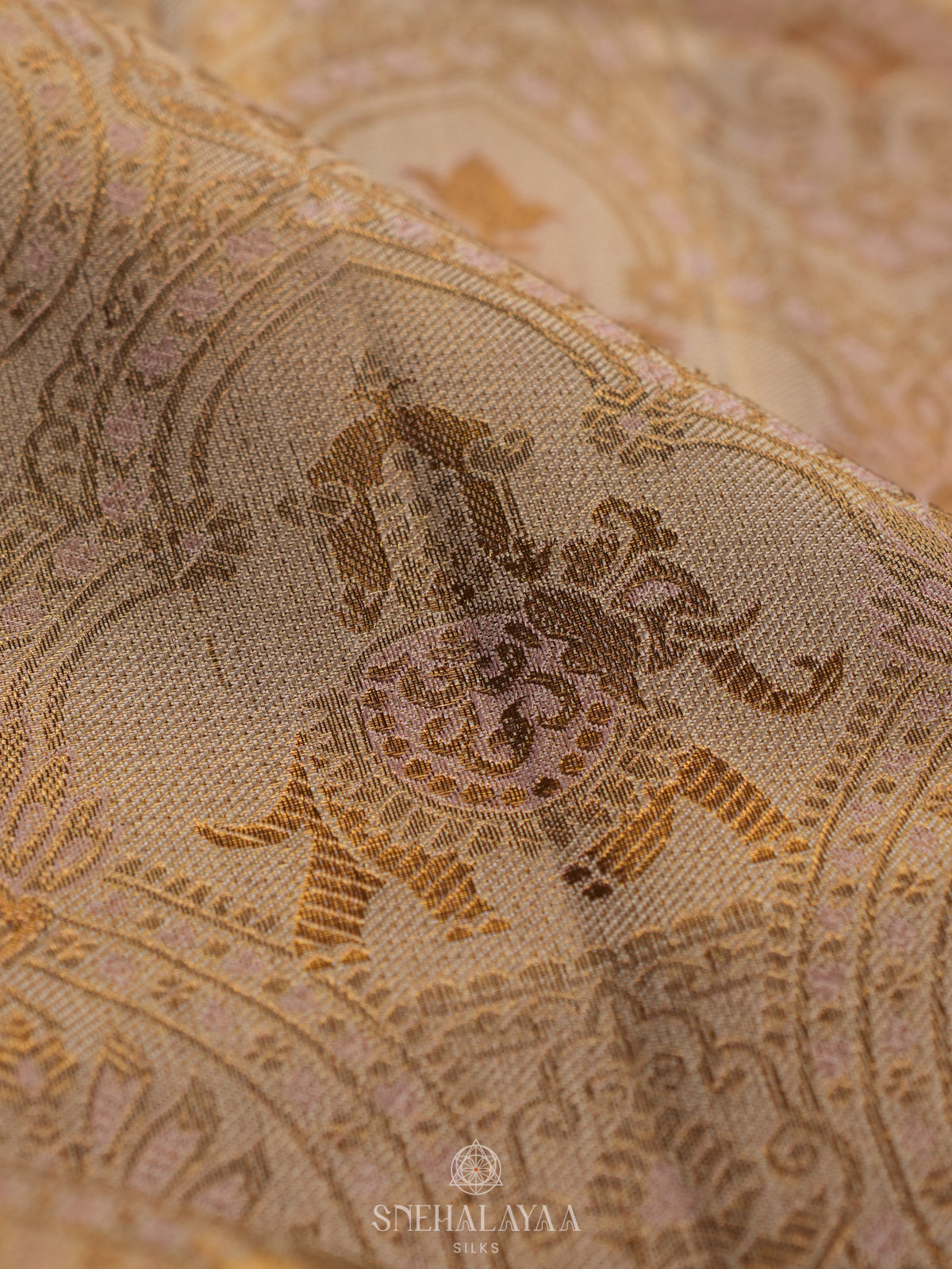 Beige  Kanjivaram Silk Saree