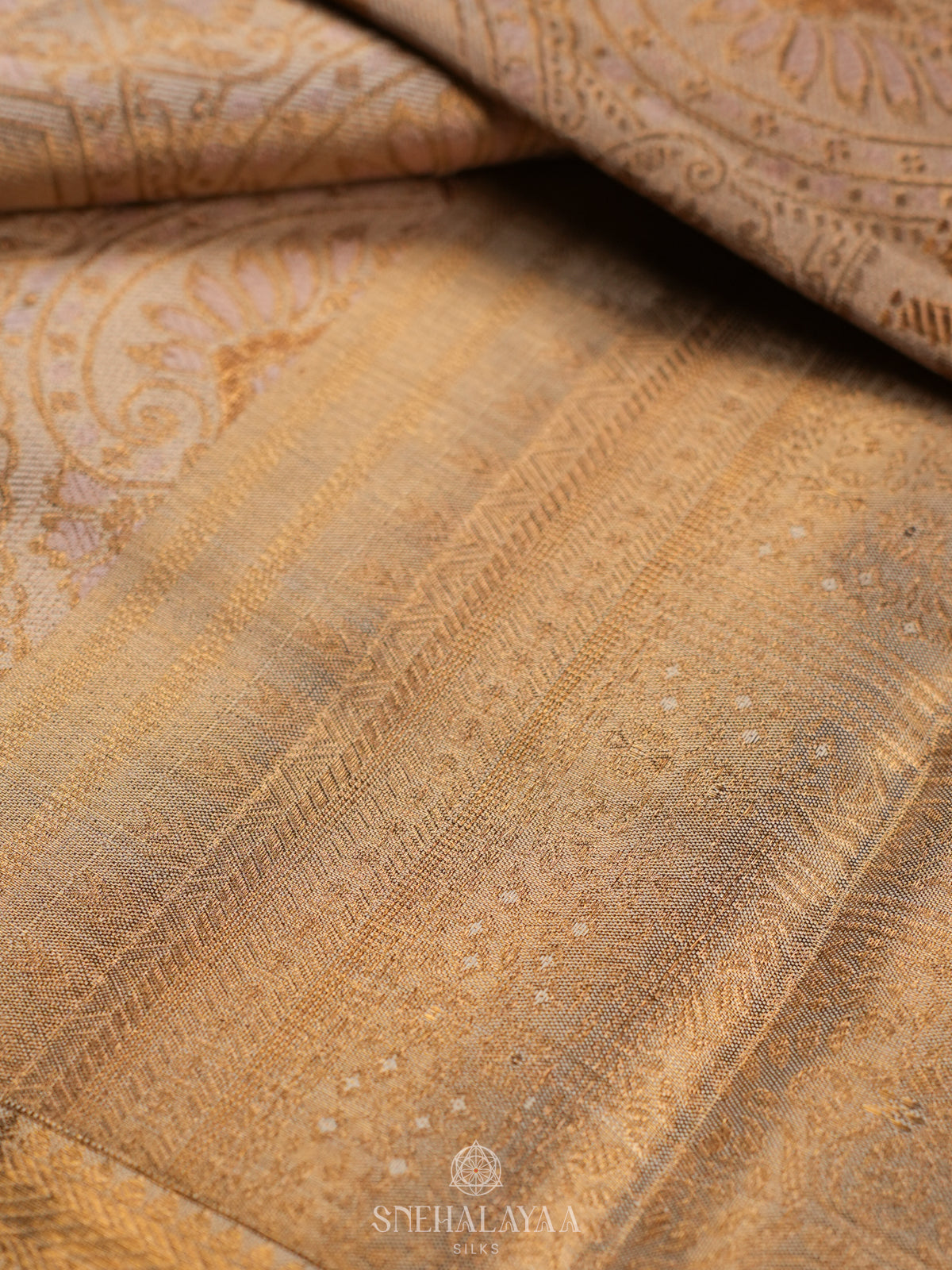 Beige  Kanjivaram Silk Saree
