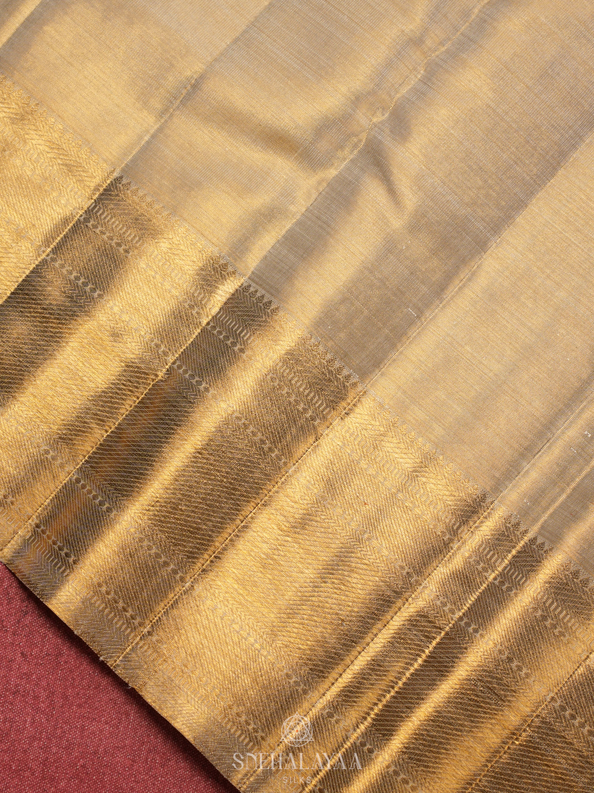 Beige  Kanjivaram Silk Saree