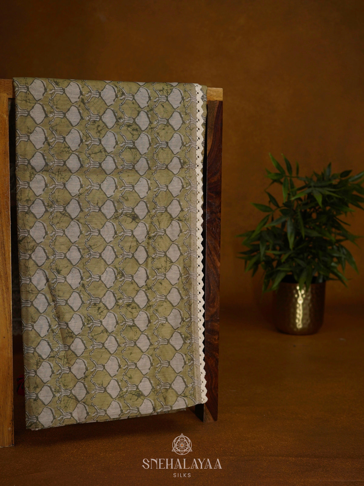 Sage Green Linen Saree