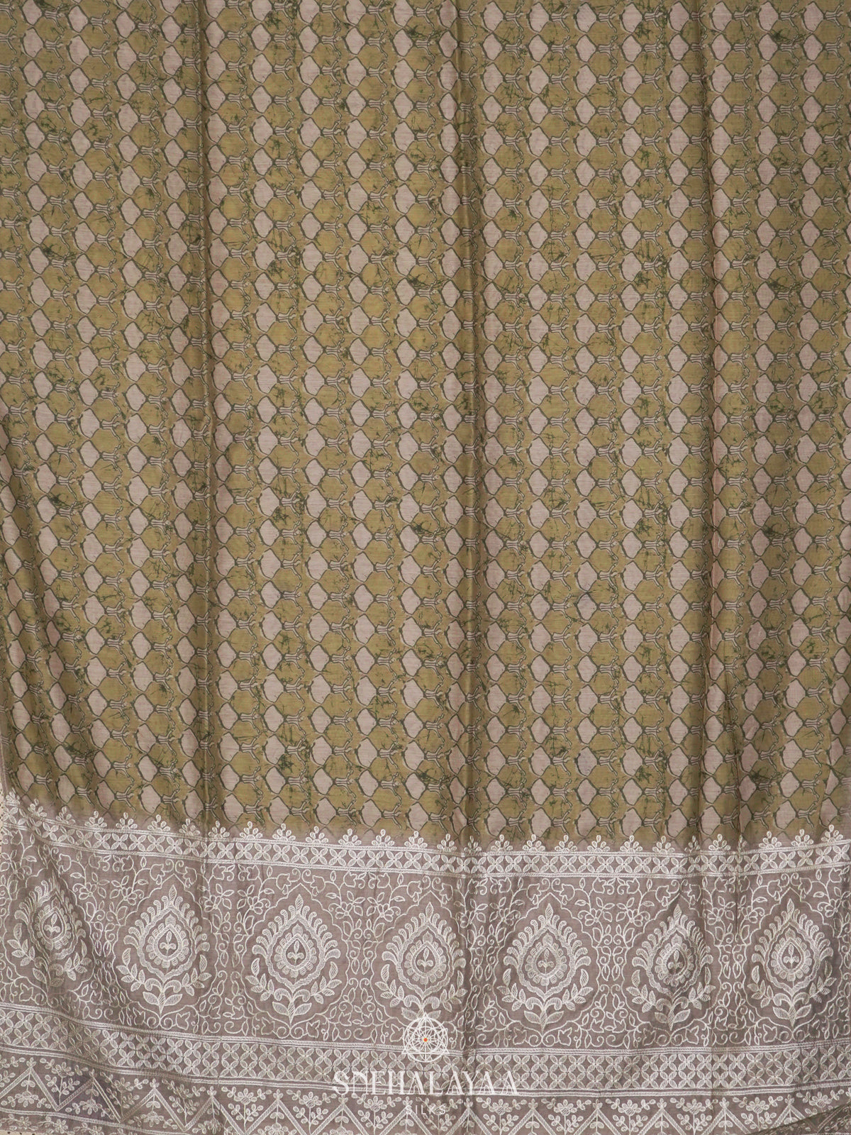 Sage Green Linen Saree