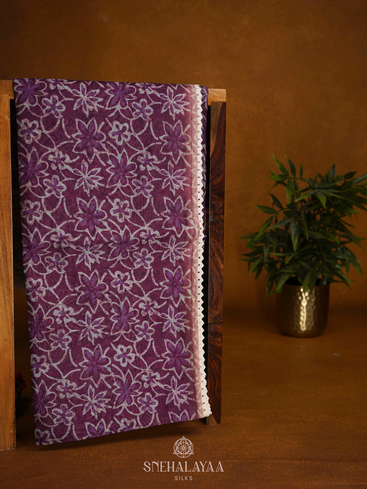 Wine Linen Saree