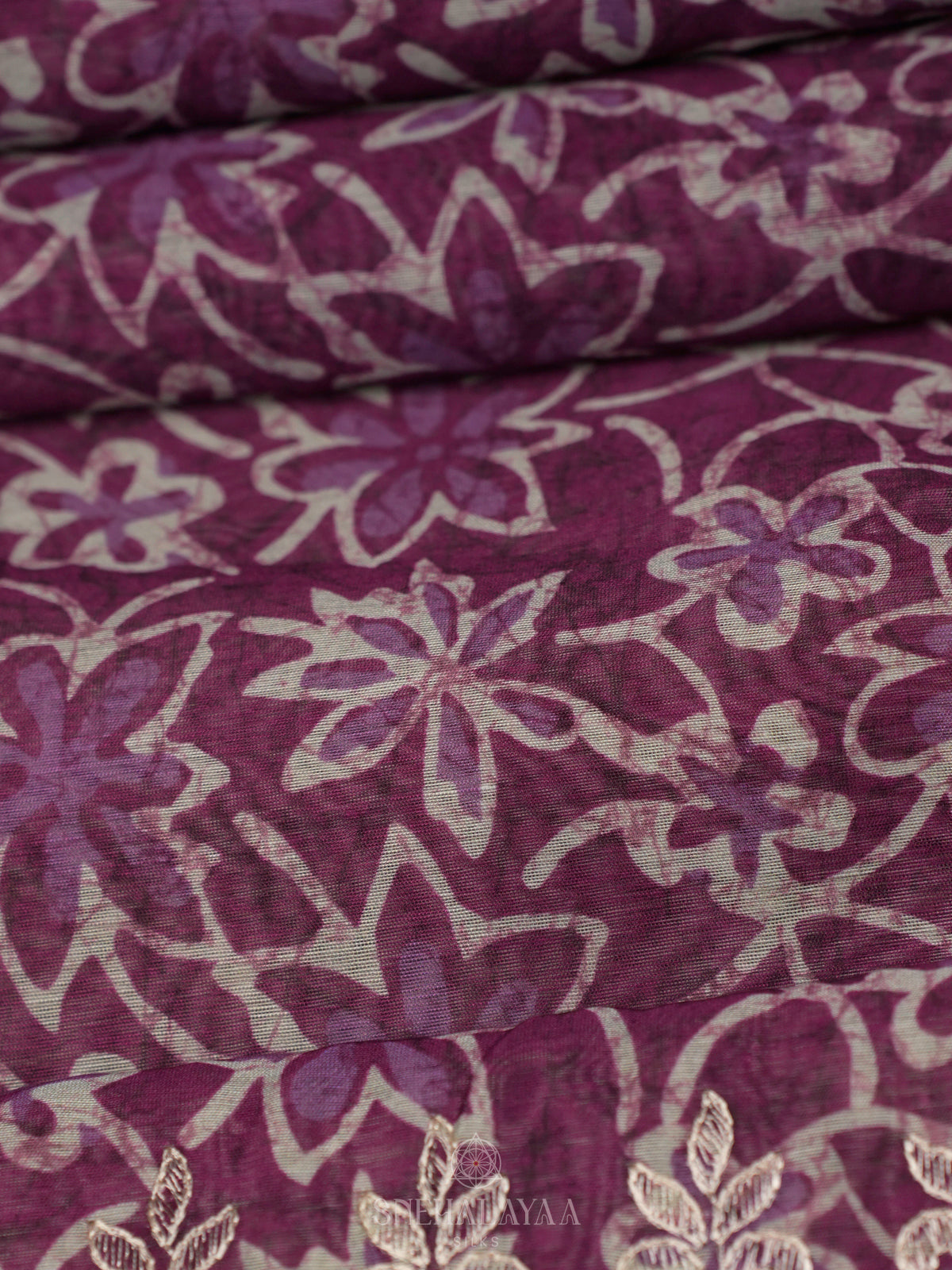 Wine Linen Saree