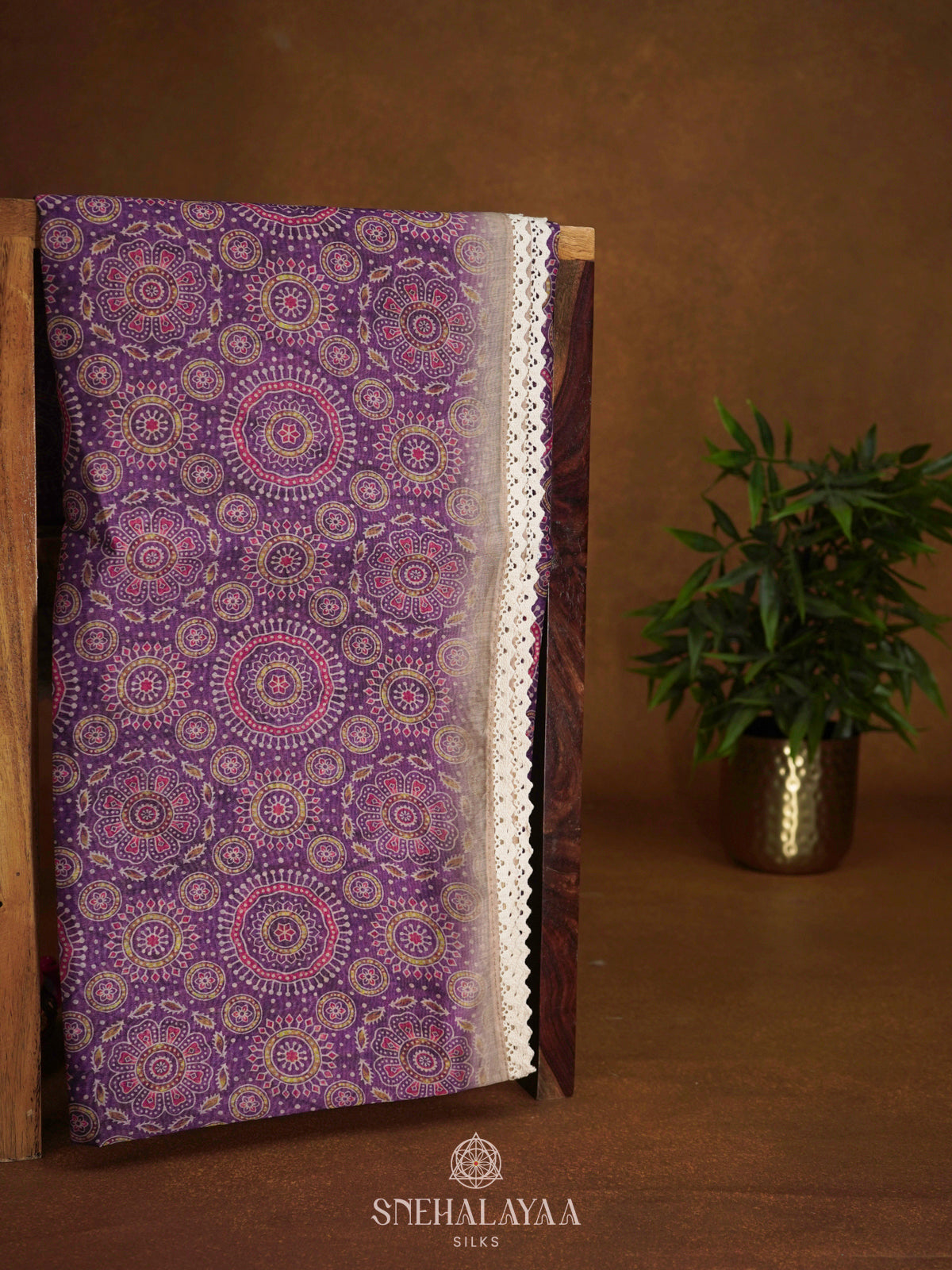 Purple Linen Saree