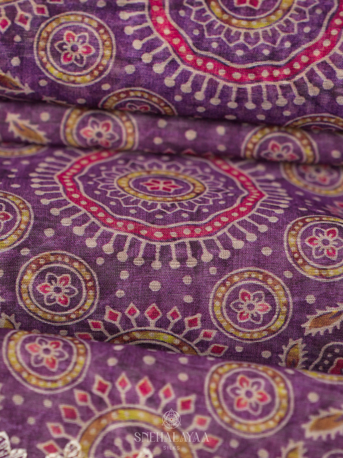 Purple Linen Saree