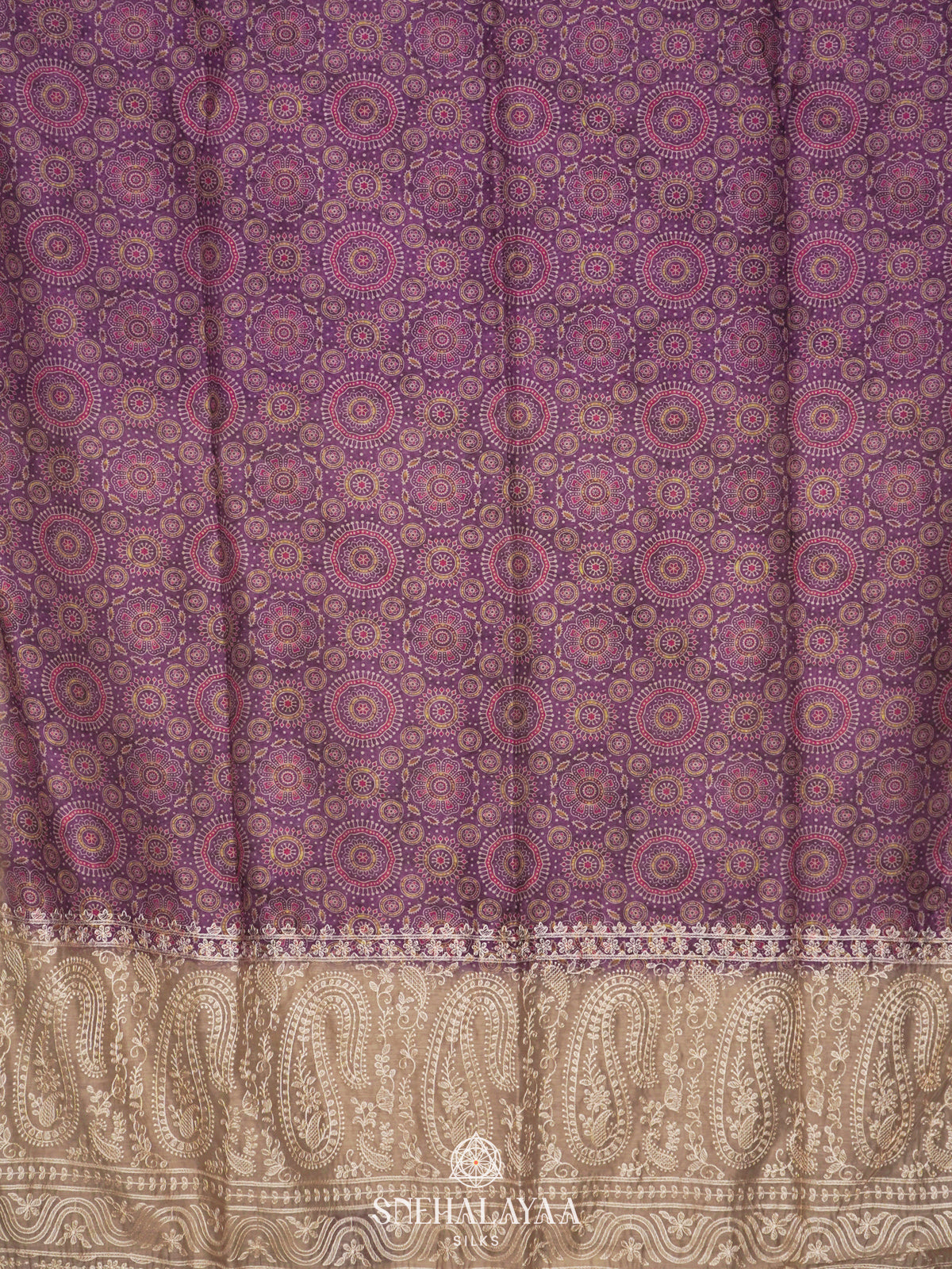 Purple Linen Saree