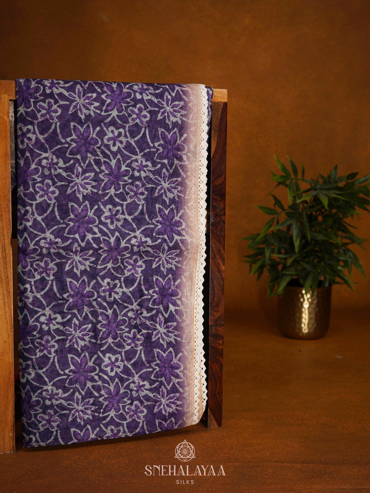 Purple Linen Saree