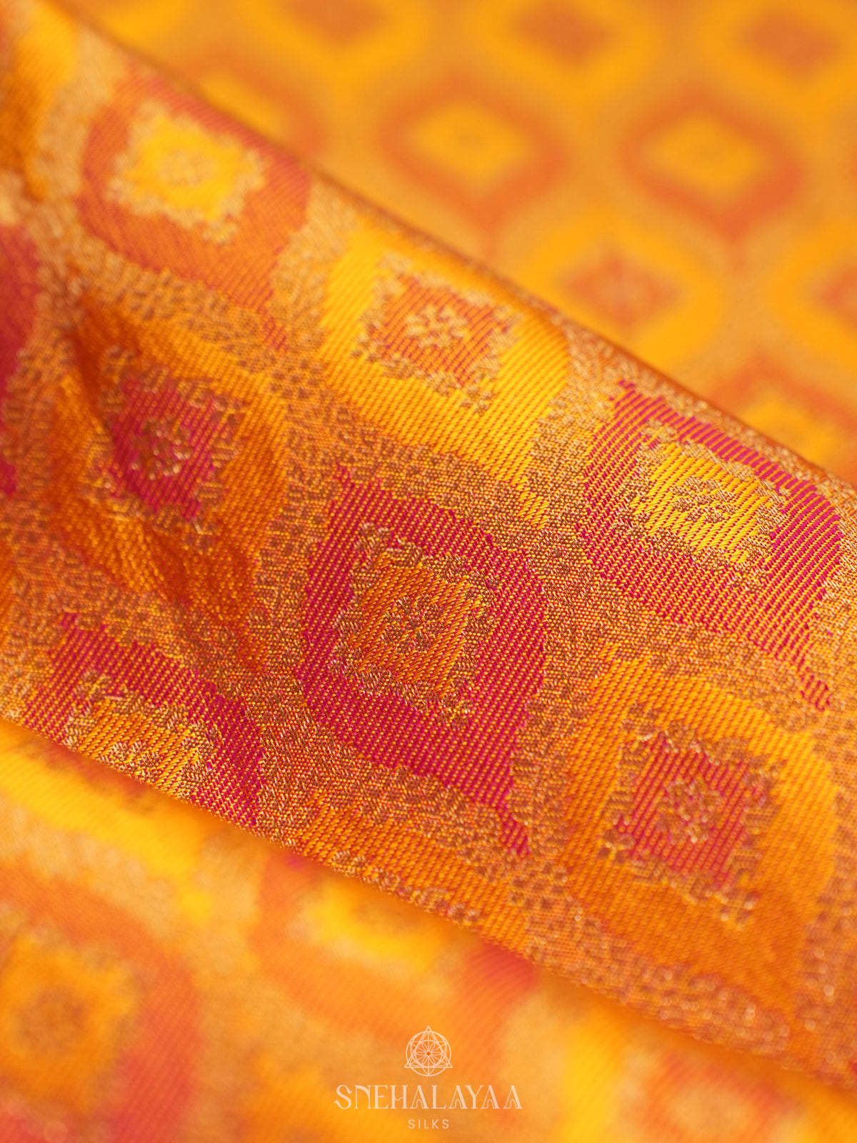 Golden Yellow Kanjivaram Silk Saree