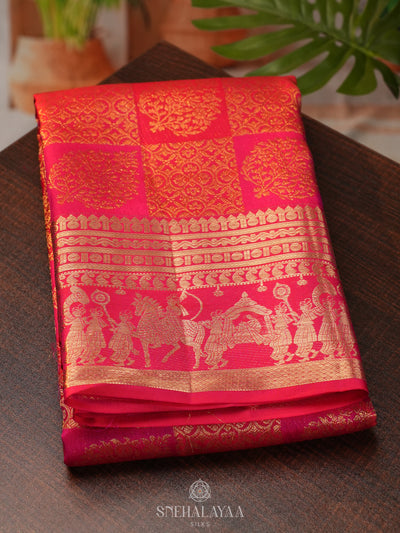 Pink Kanjivaram Silk Saree
