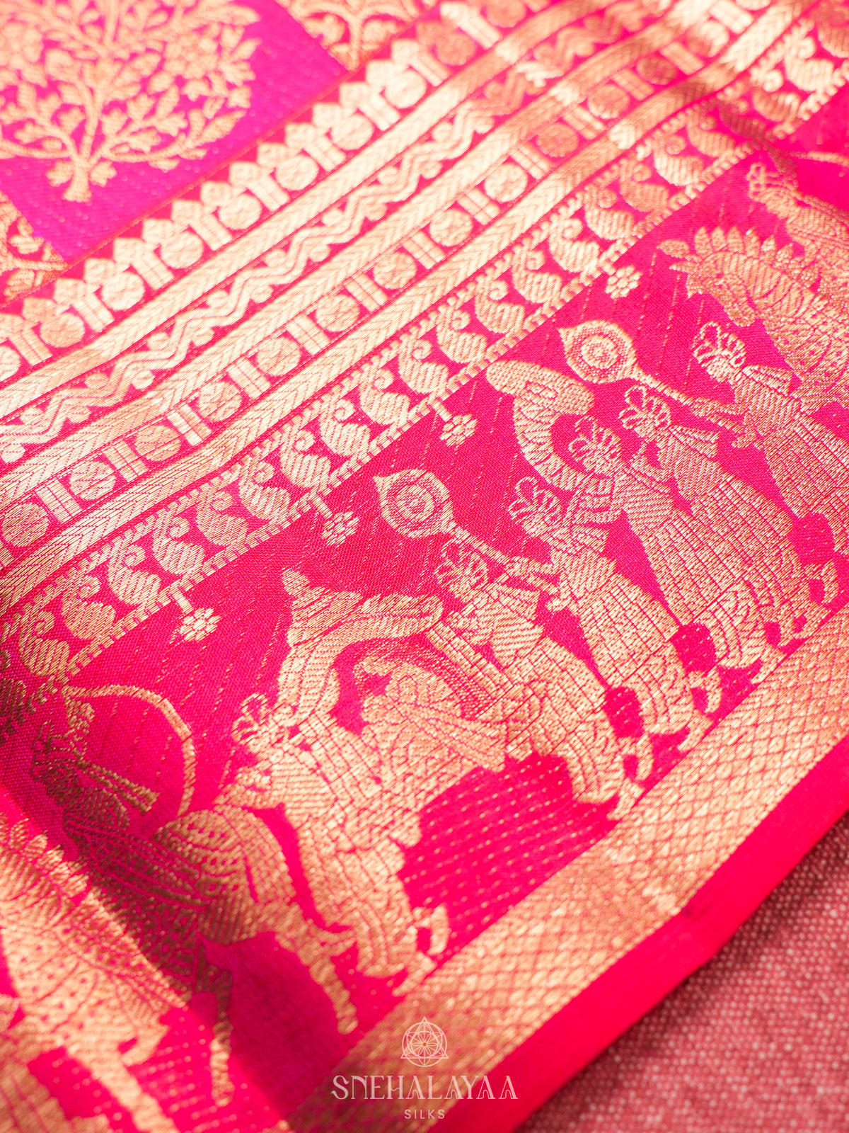 Pink Kanjivaram Silk Saree
