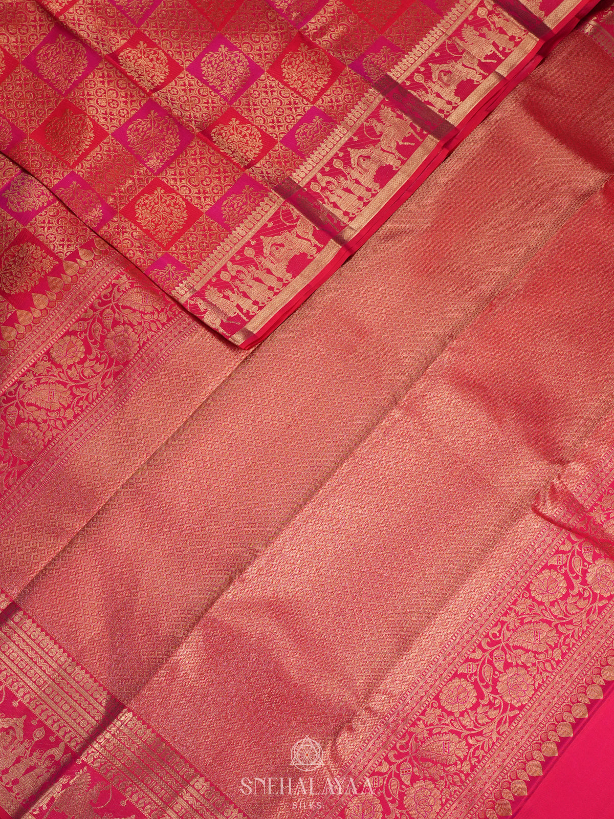 Pink Kanjivaram Silk Saree