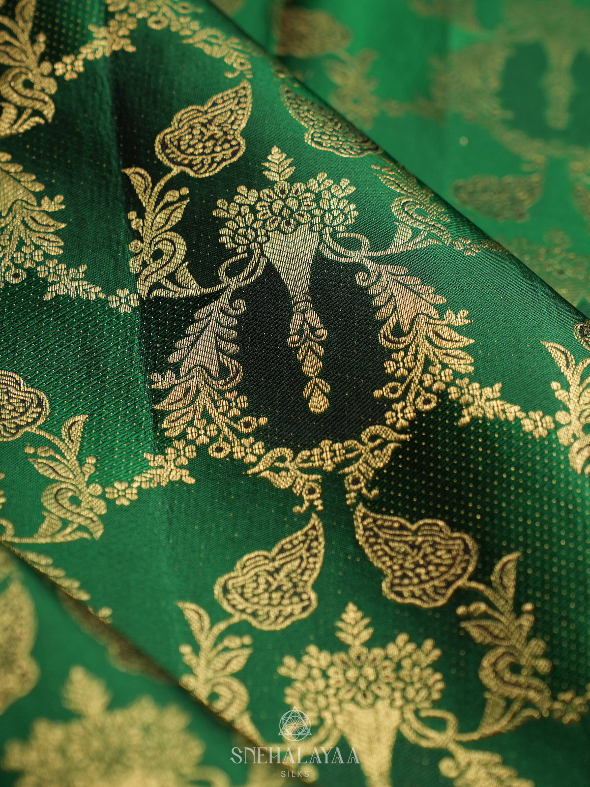Emerald Green Kanjivaram Silk Saree