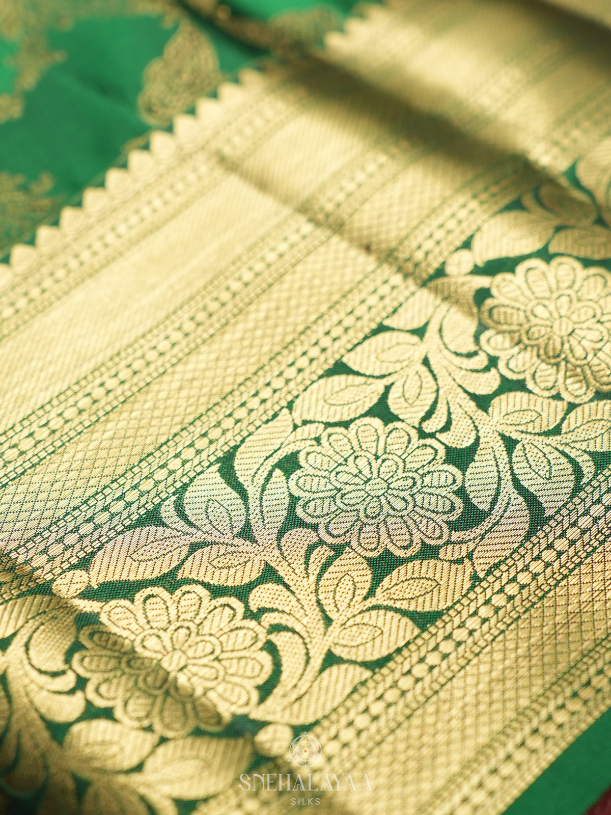 Emerald Green Kanjivaram Silk Saree