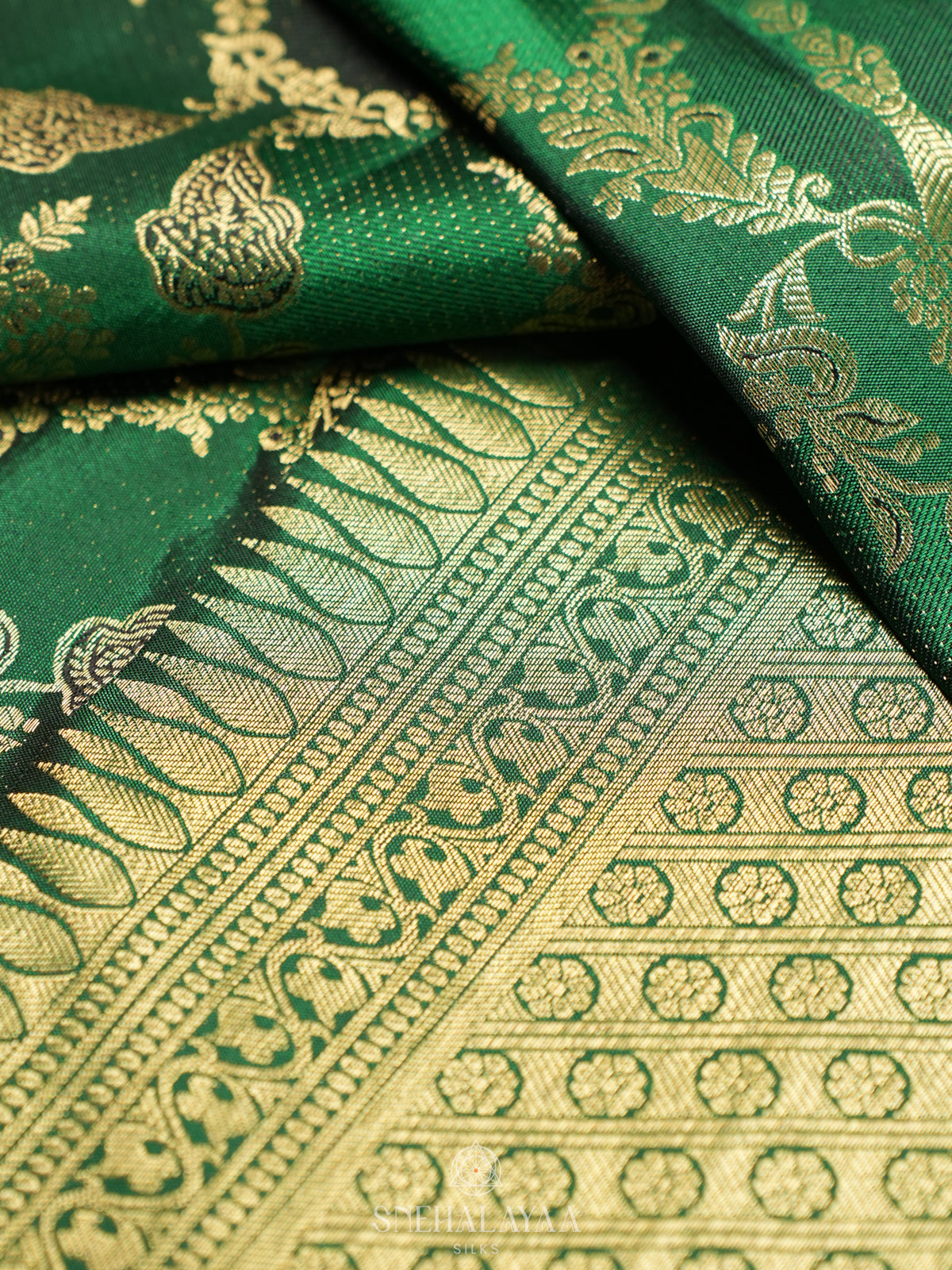 Emerald Green Kanjivaram Silk Saree
