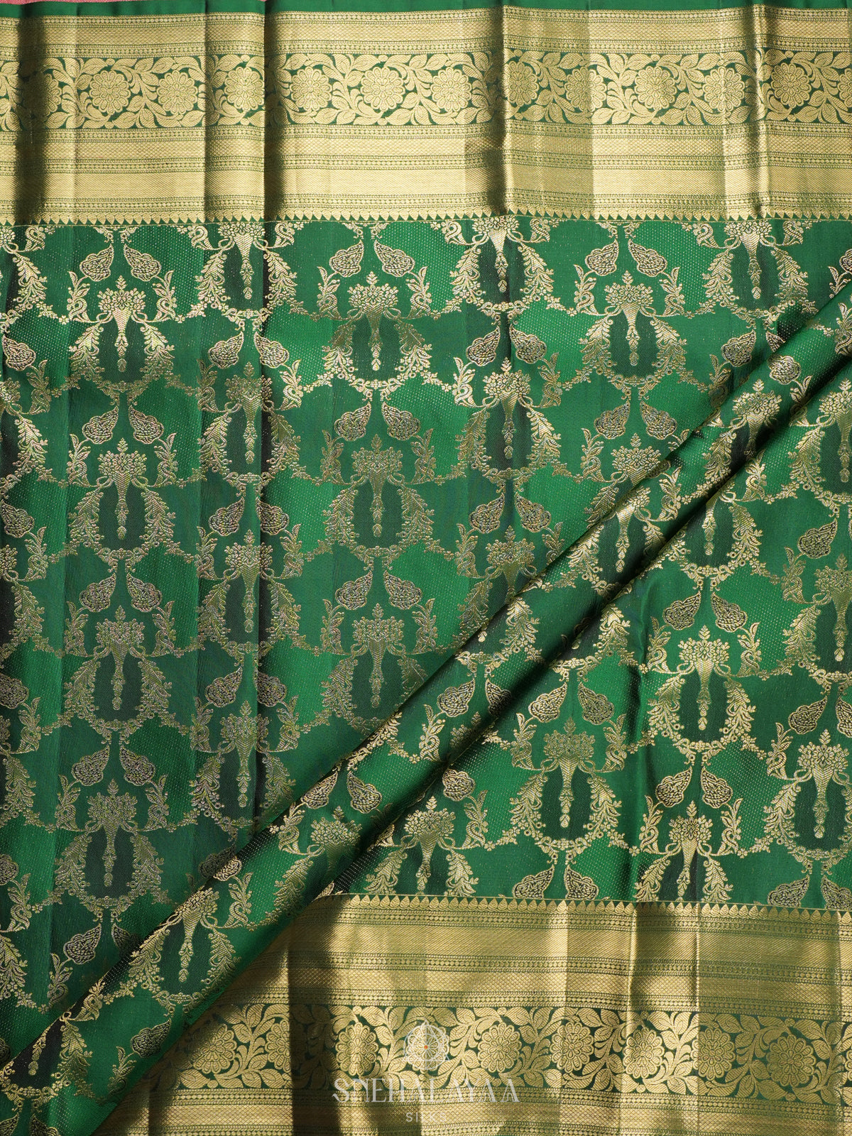 Emerald Green Kanjivaram Silk Saree