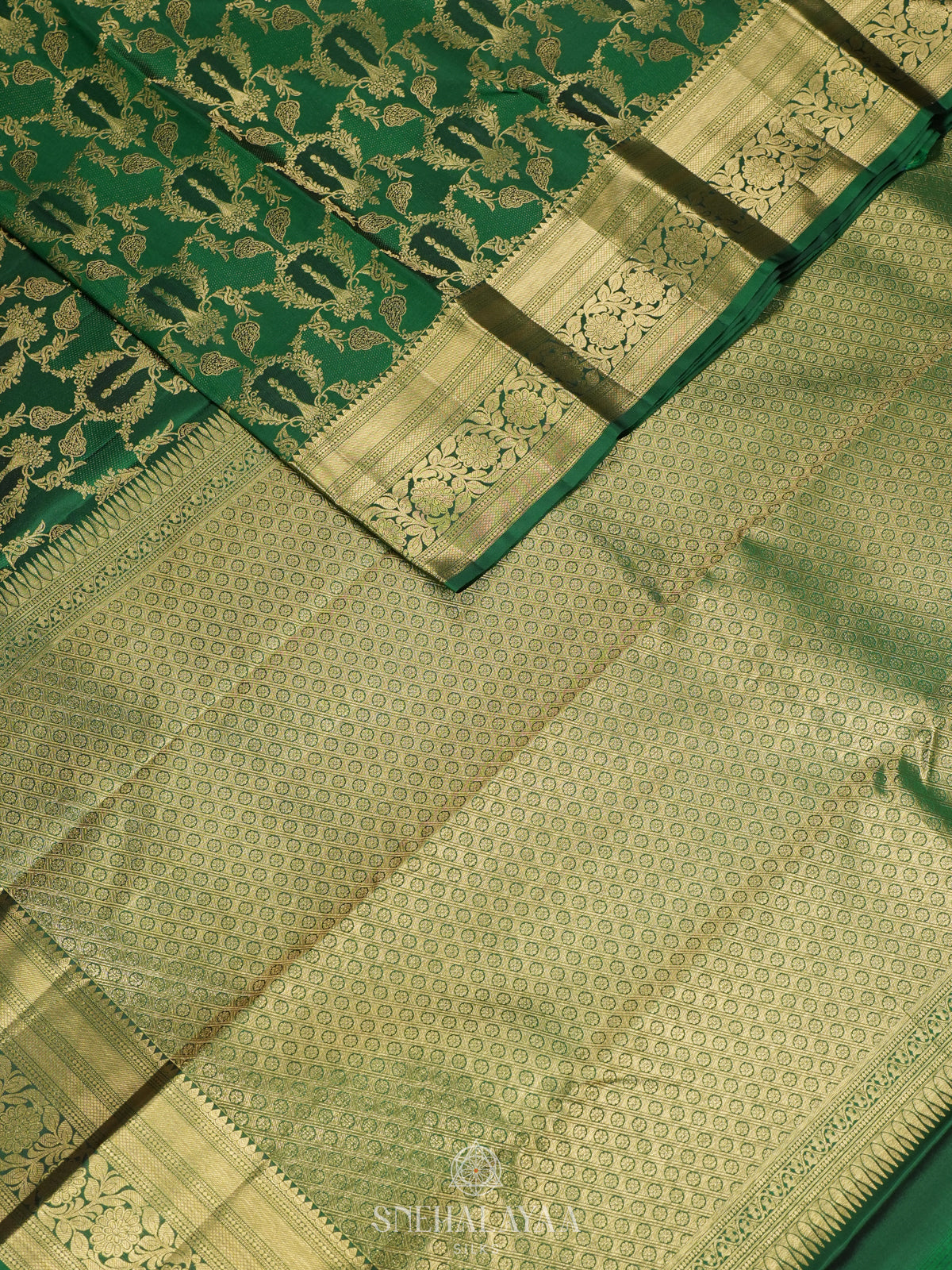 Emerald Green Kanjivaram Silk Saree