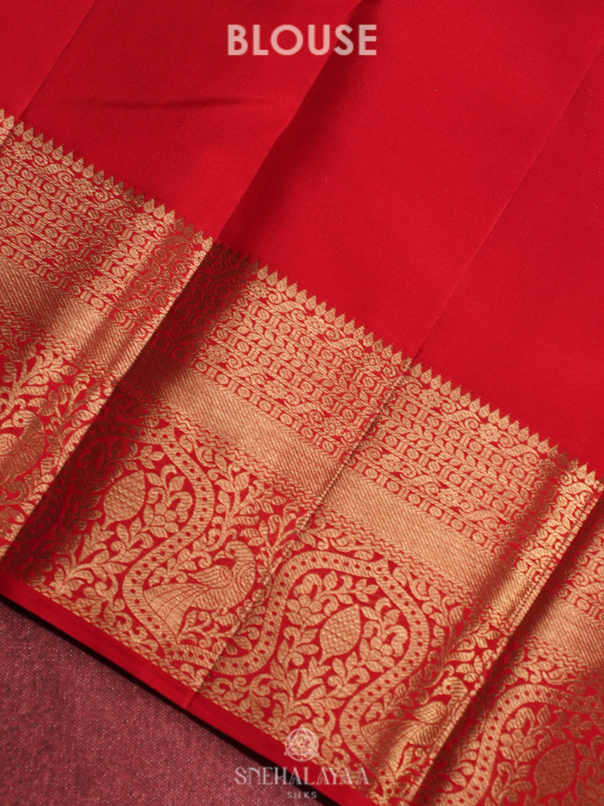 Ruby Red Kanjivaram Silk Saree