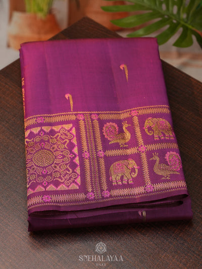 Purple Kanjivaram Silk Saree