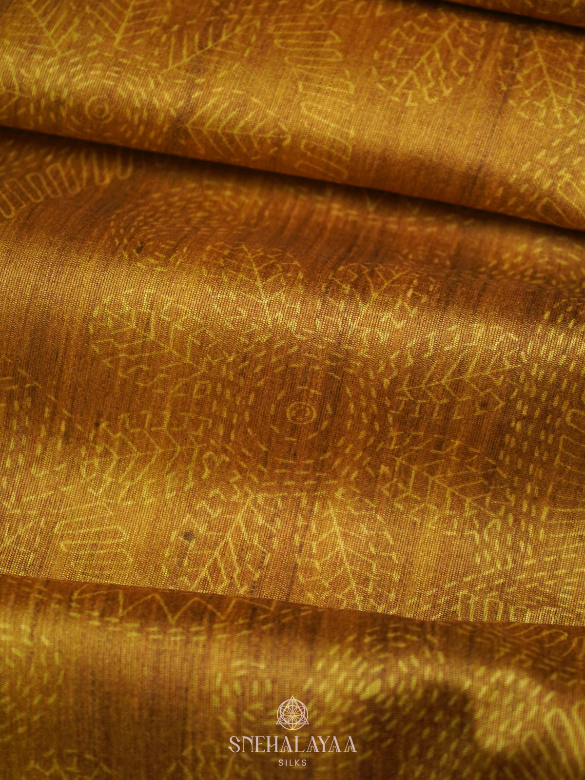 Yellow Printed Madhubani Saree