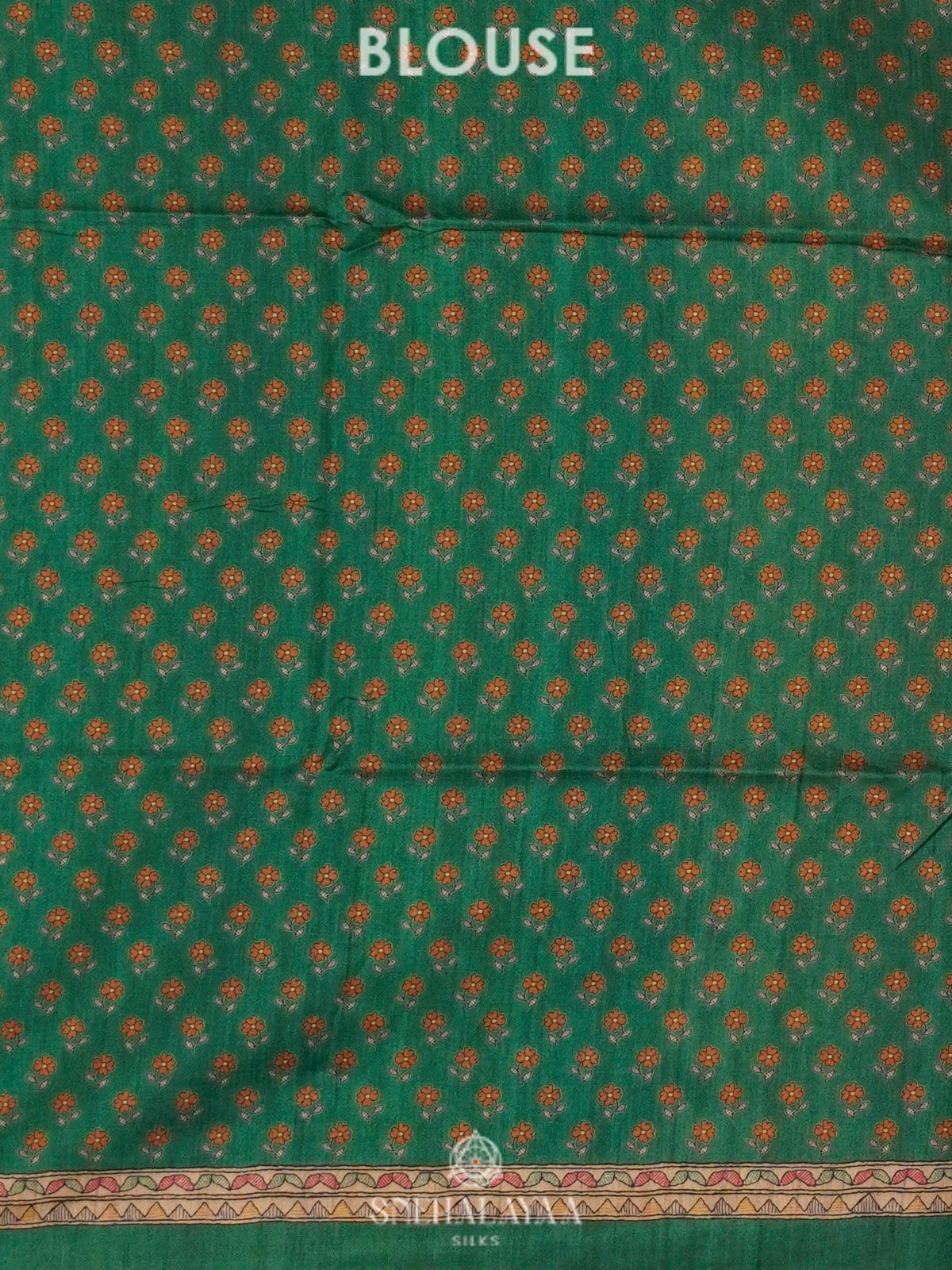 Green Printed Madhubani Saree