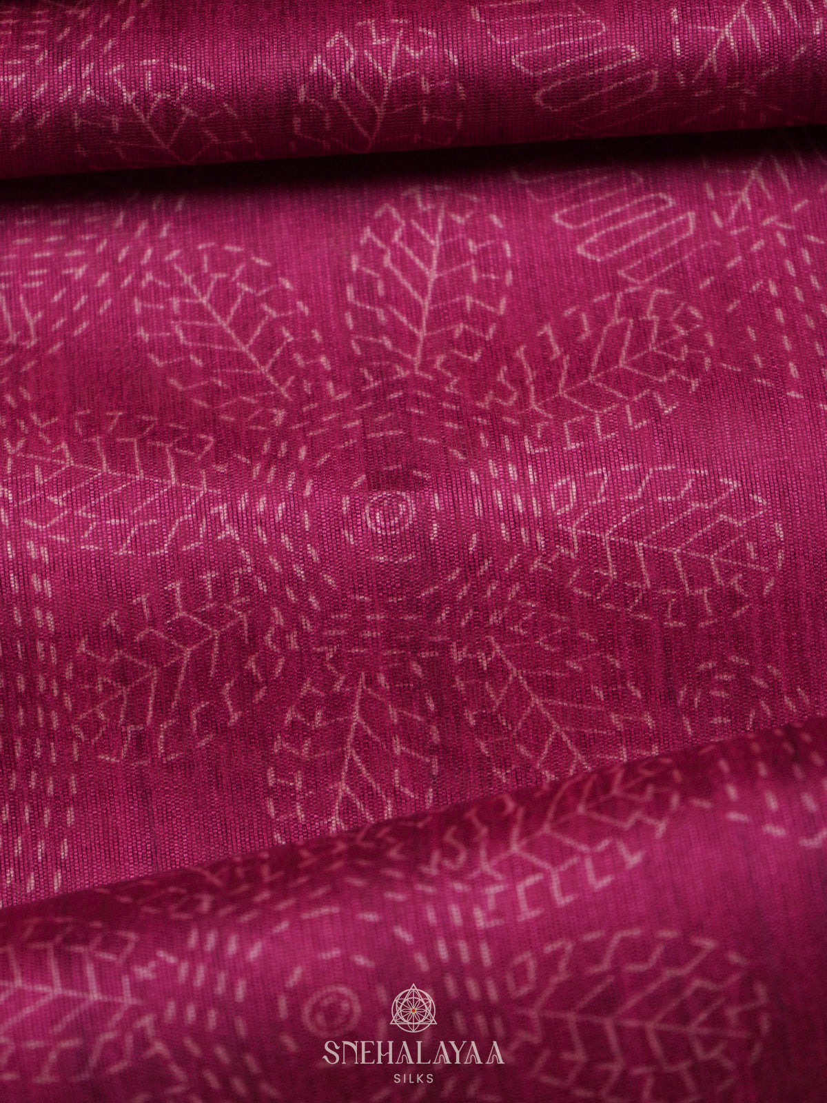 Pink Printed Madhubani Saree