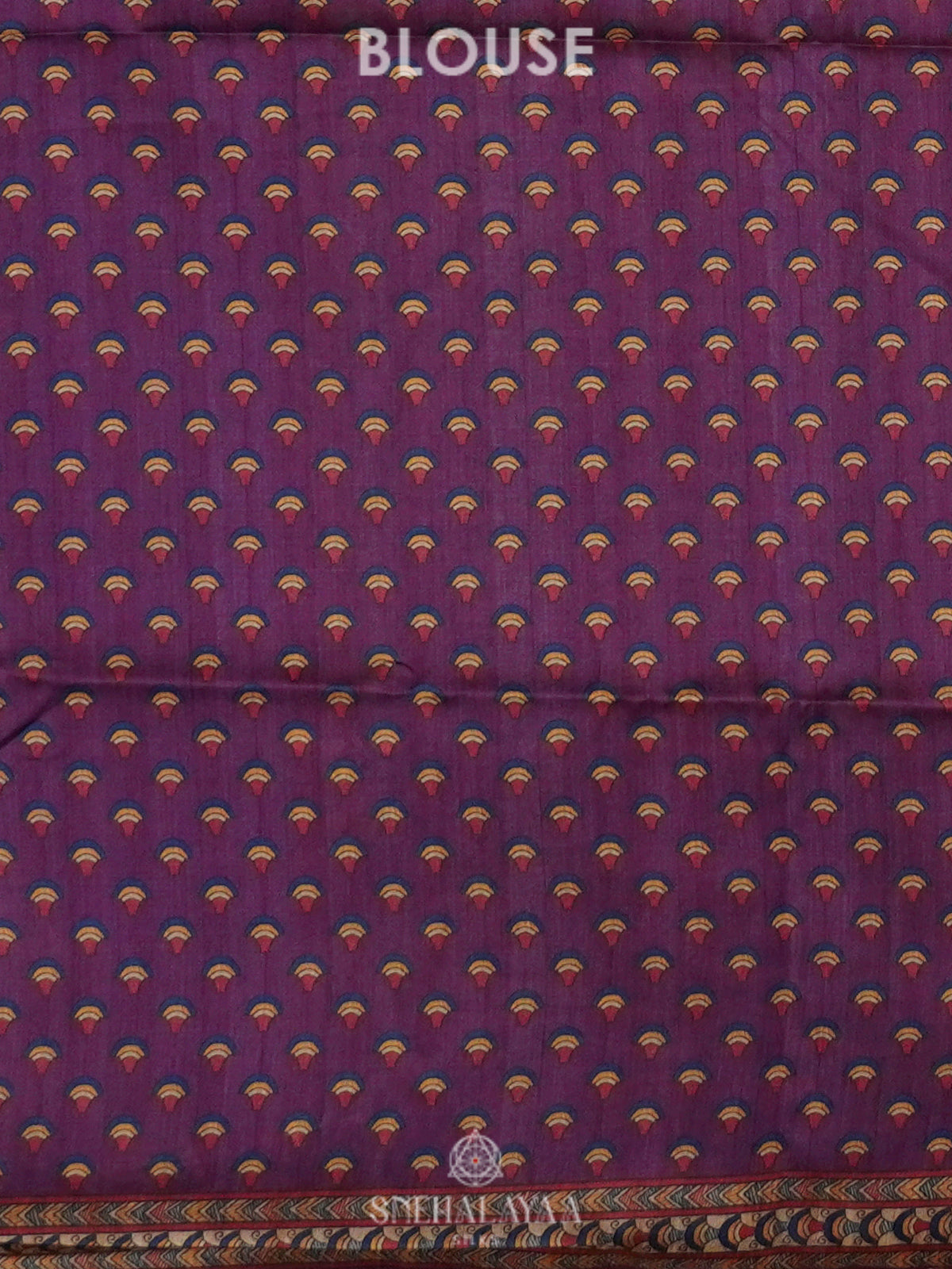 Purple Printed Madhubani Saree