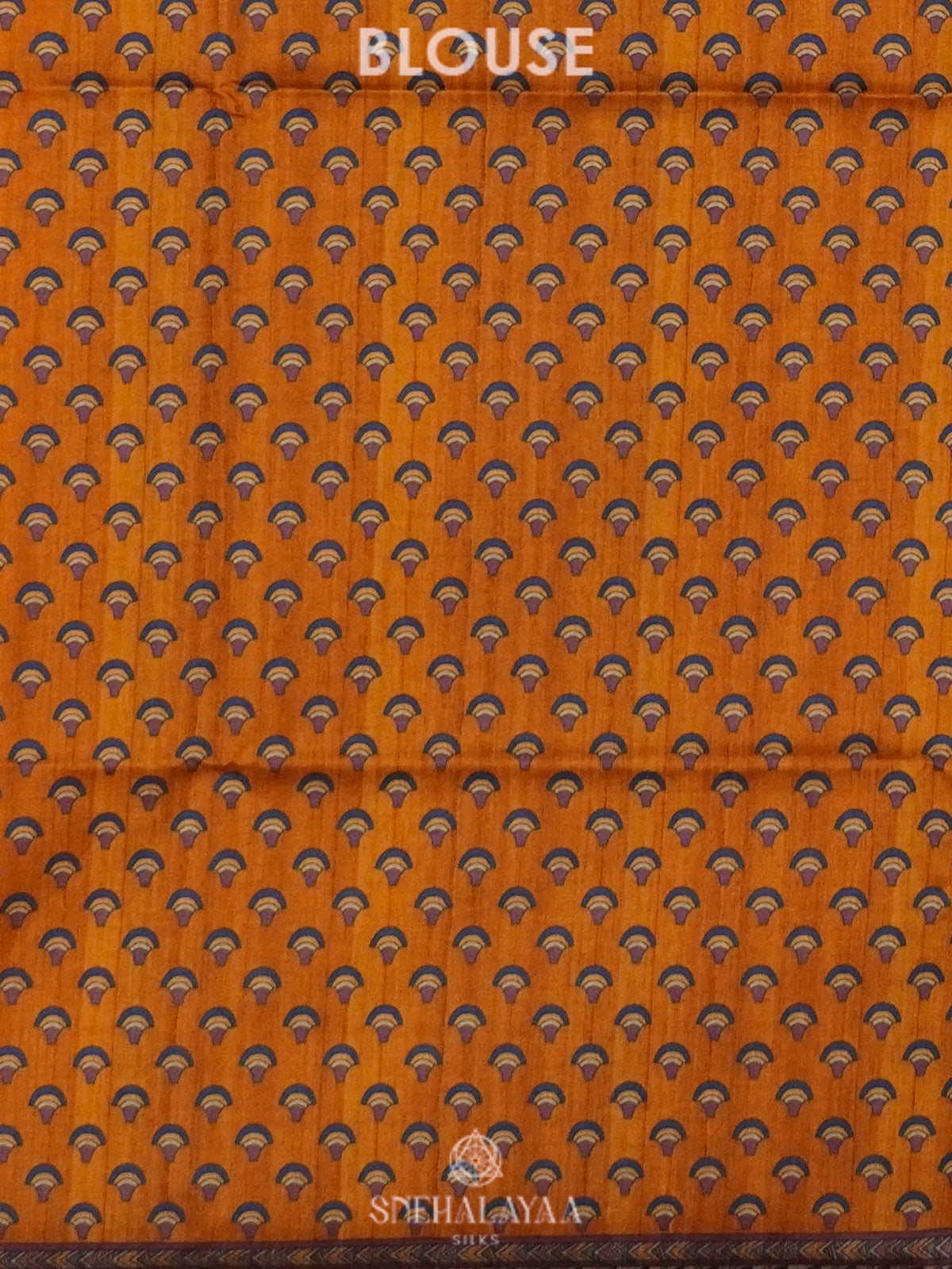 Orange Printed Madhubani Saree