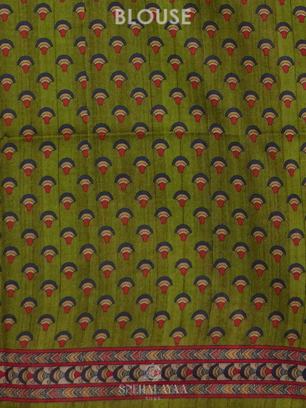 Green Printed Madhubani Saree